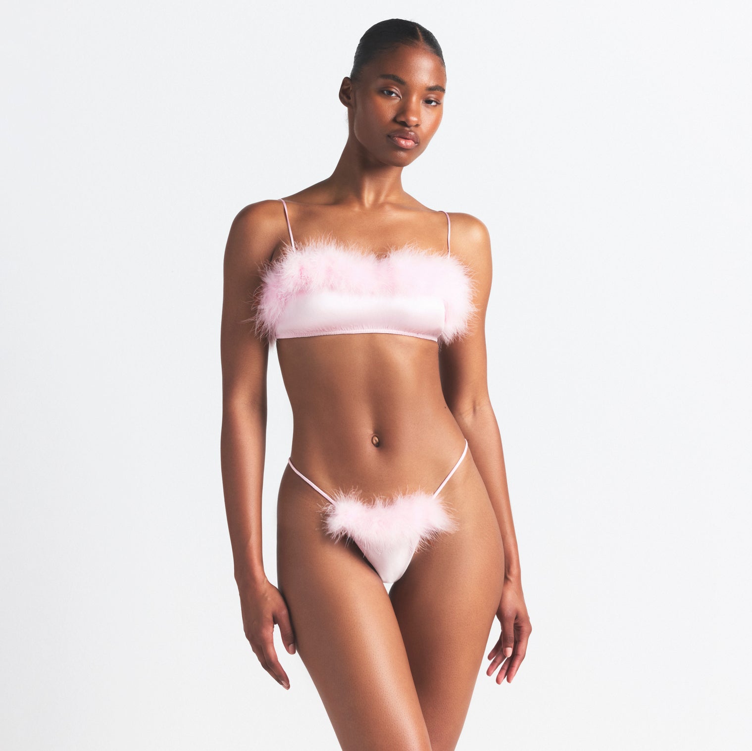 FEATHER TRIM BANDEAU