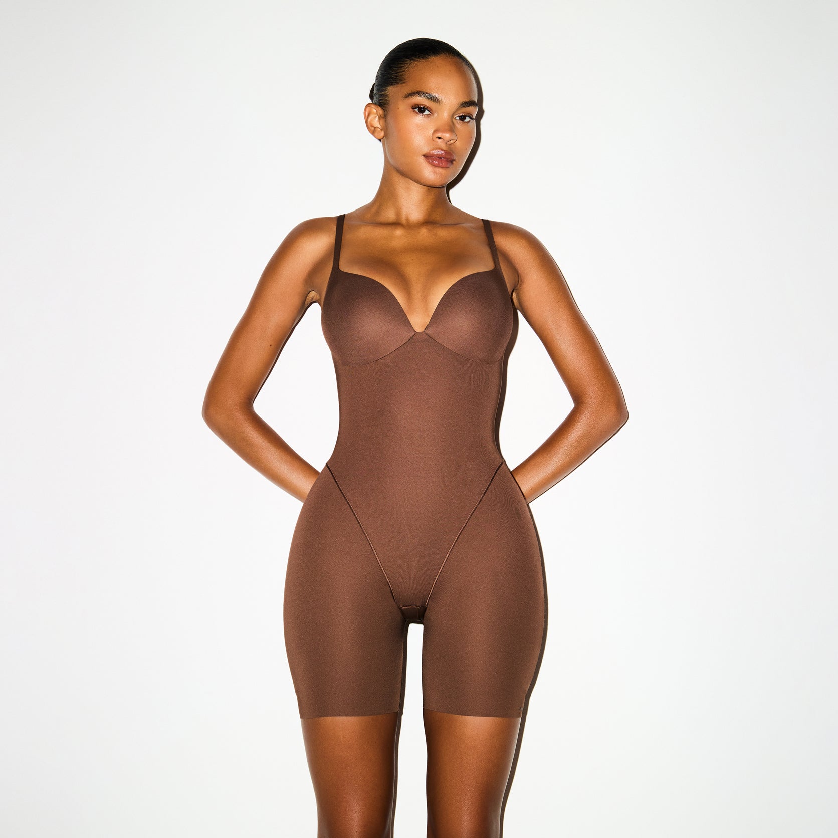 BUTT AND HIP ENHANCING MID THIGH BODYSUIT