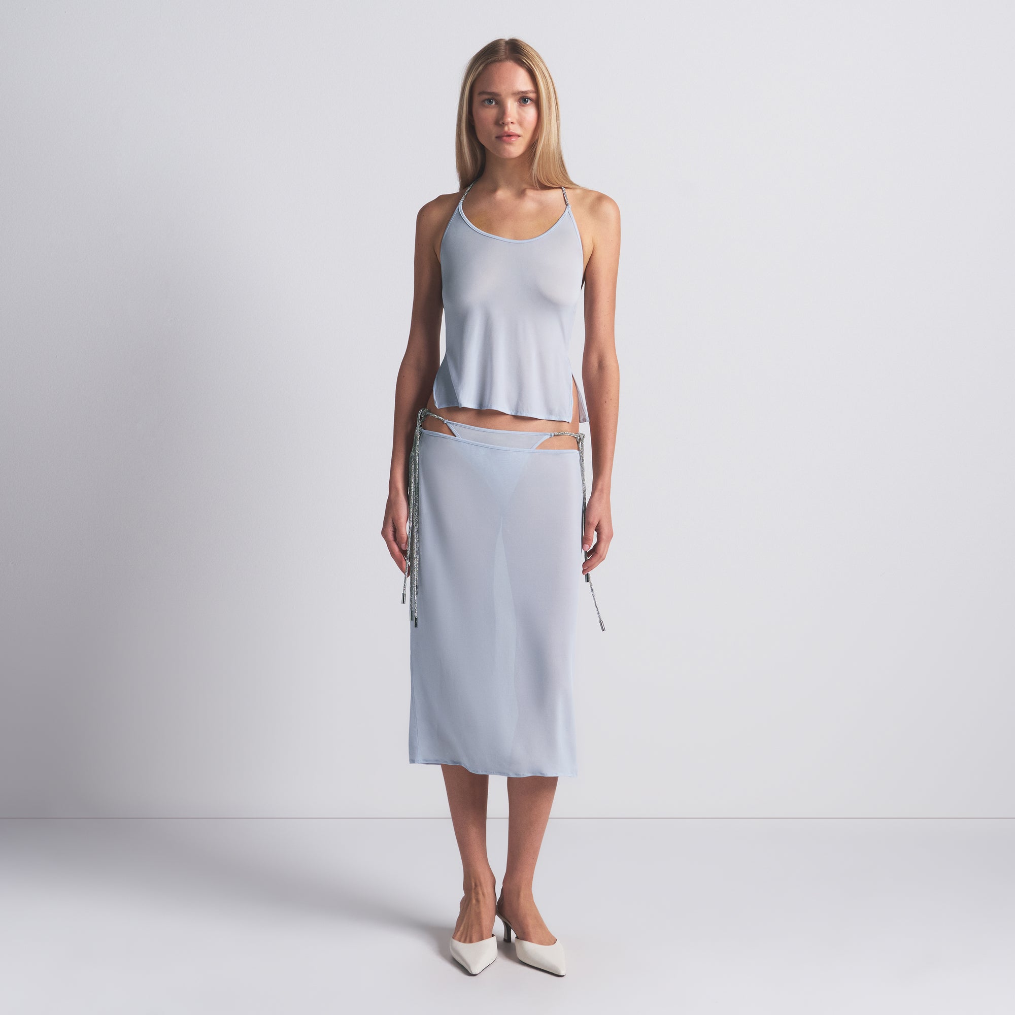 TIE SIDE MIDI SKIRT - Image 2