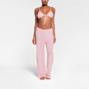 SHEER VELVET TIE FRONT BRALETTE