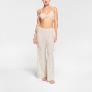 SHEER VELVET TIE FRONT BRALETTE
