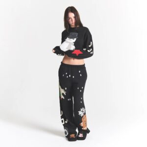 COTTON FLEECE STRAIGHT LEG PANT