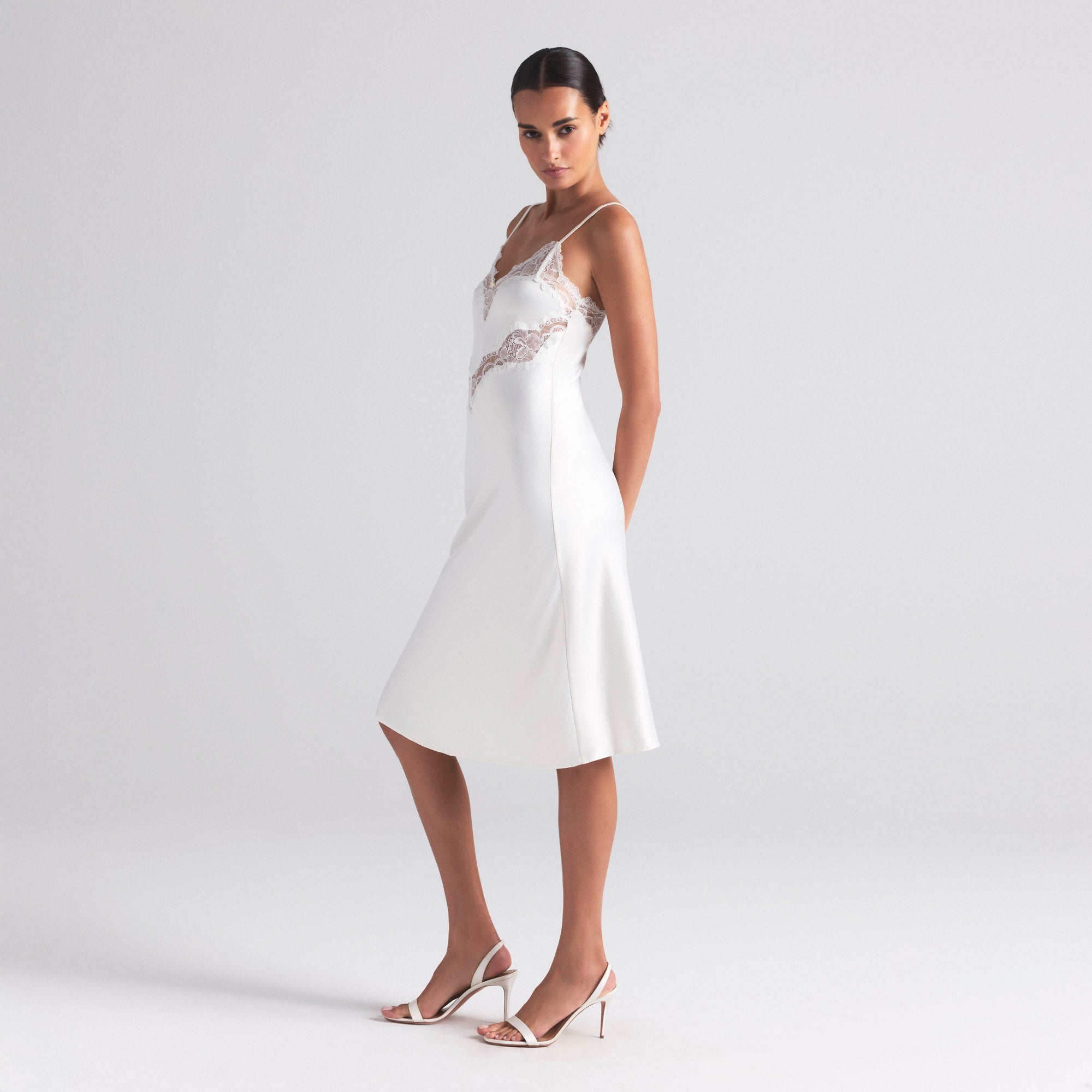 LACE MIDI SLIP DRESS