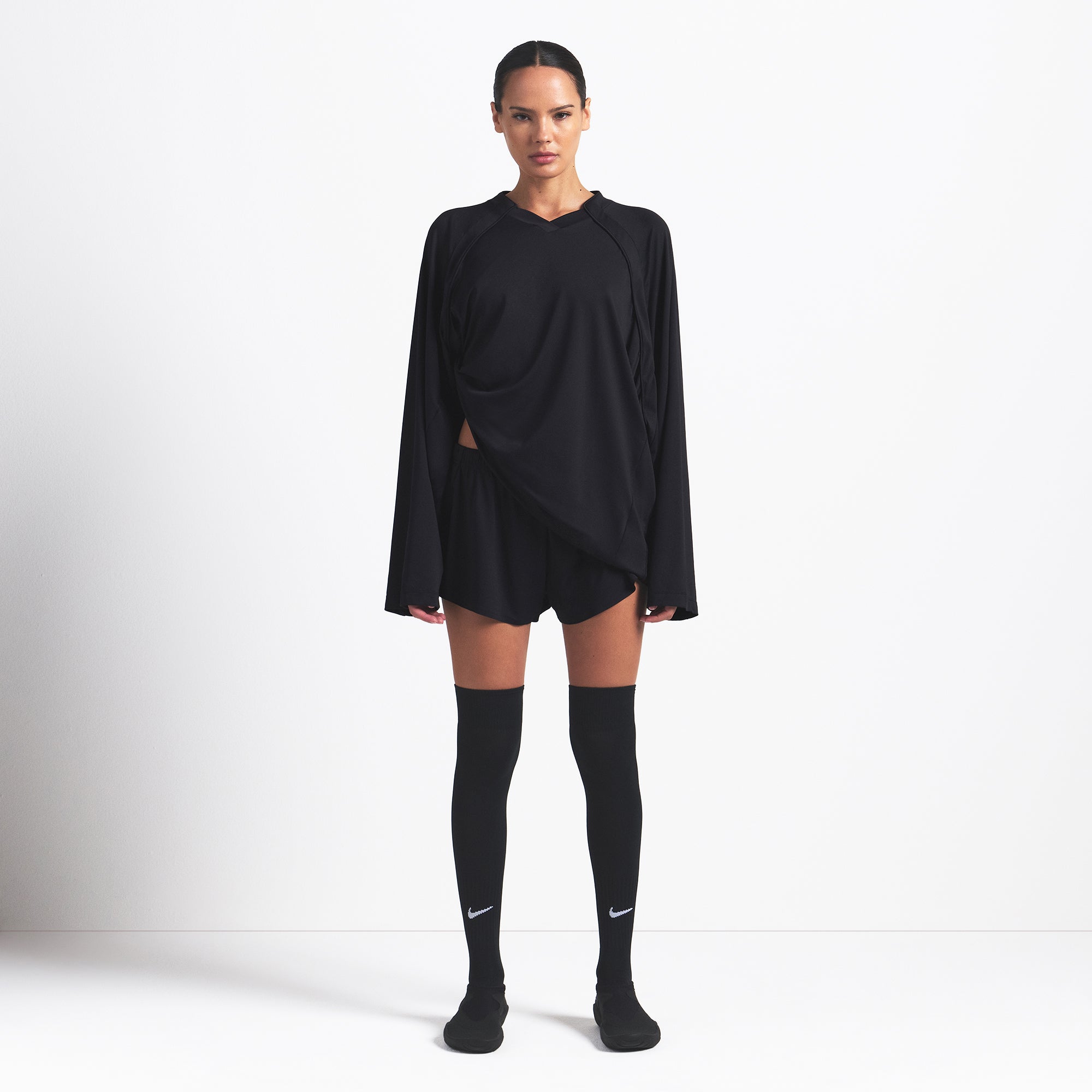 V-NECK OVERSIZED LONG SLEEVE TOP
