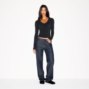 SHIRRED BUST LONG SLEEVE