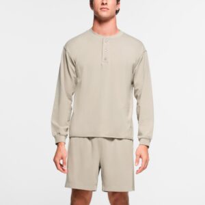 MENS RELAXED HENLEY