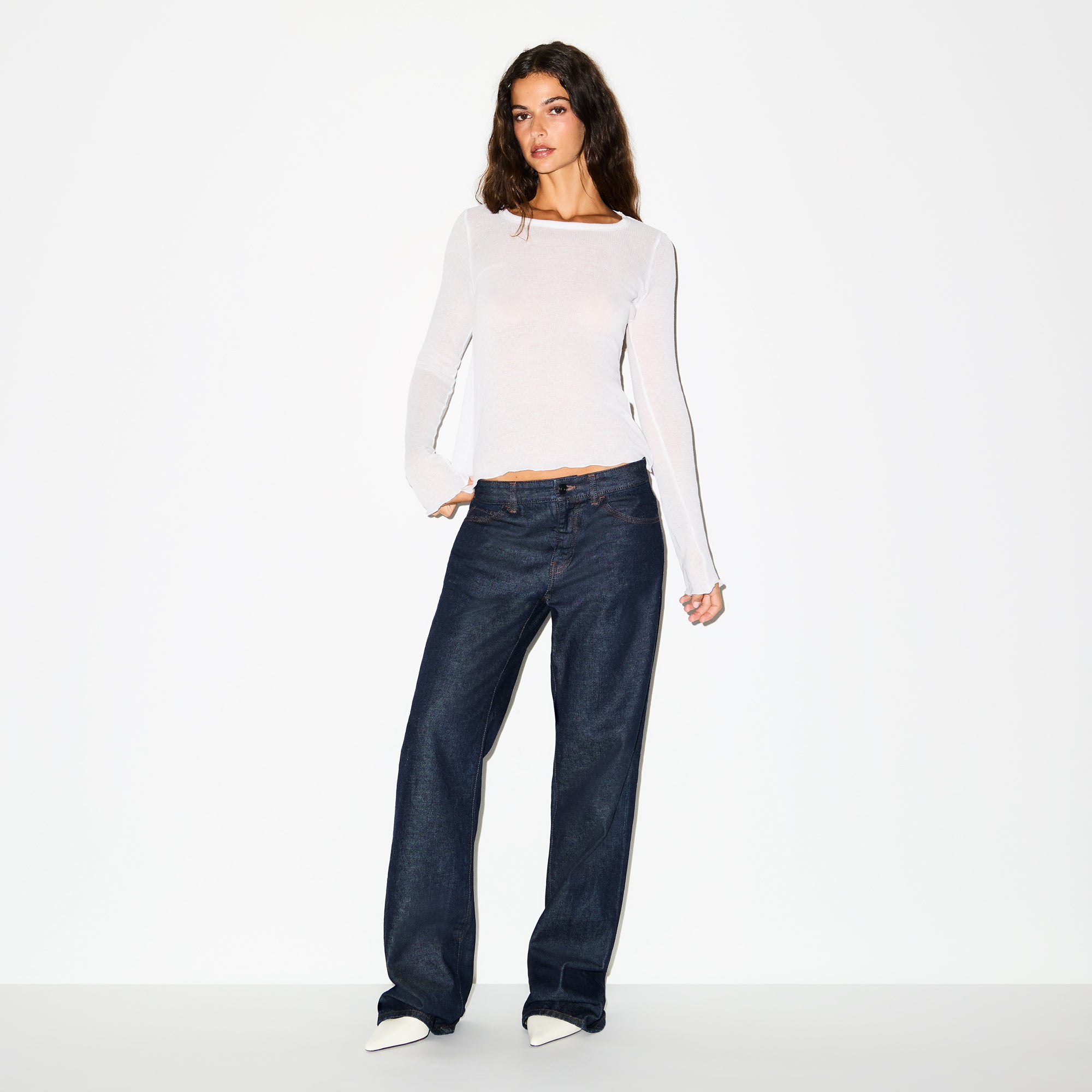 LONG SLEEVE CREW NECK TOP