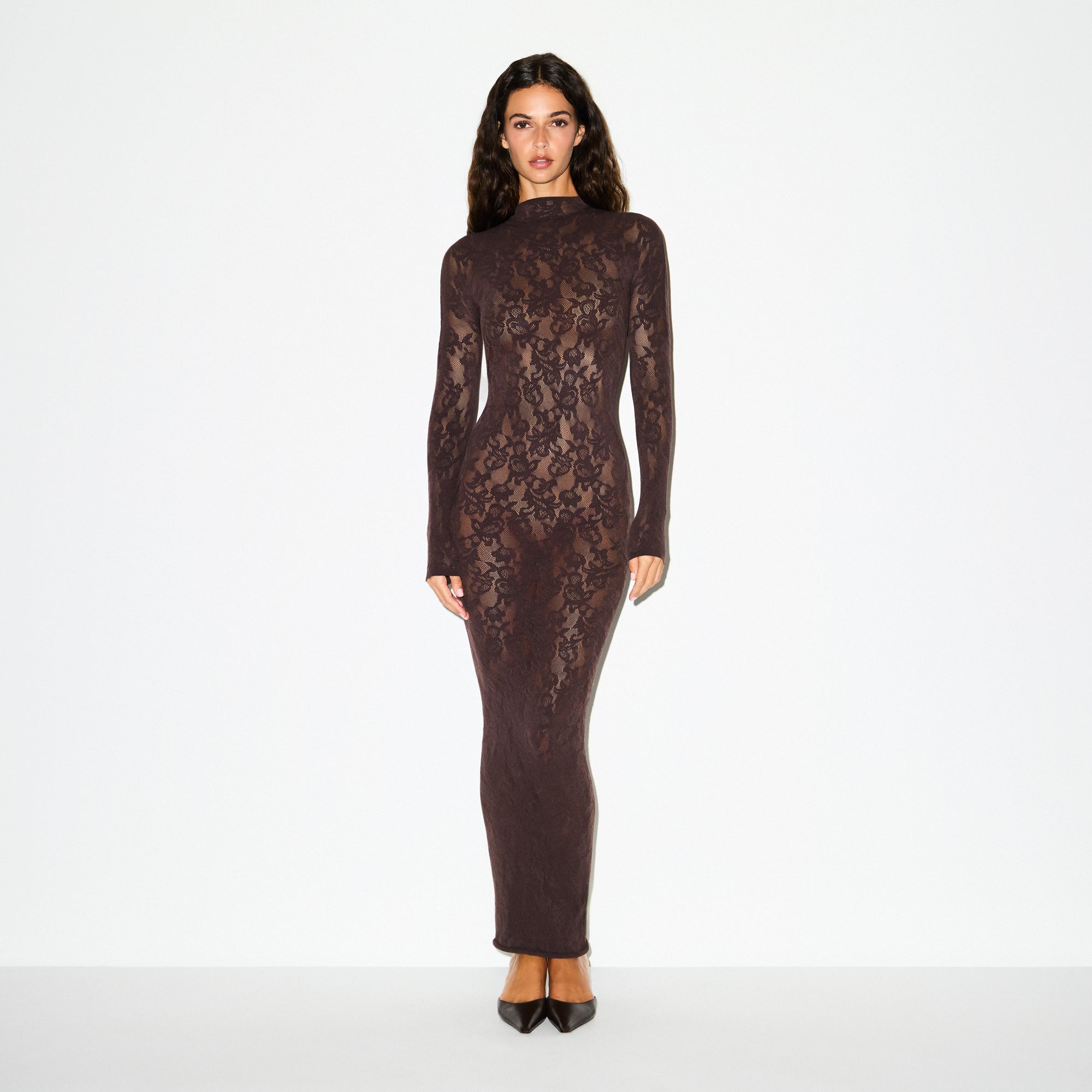 MOCK NECK LONG DRESS