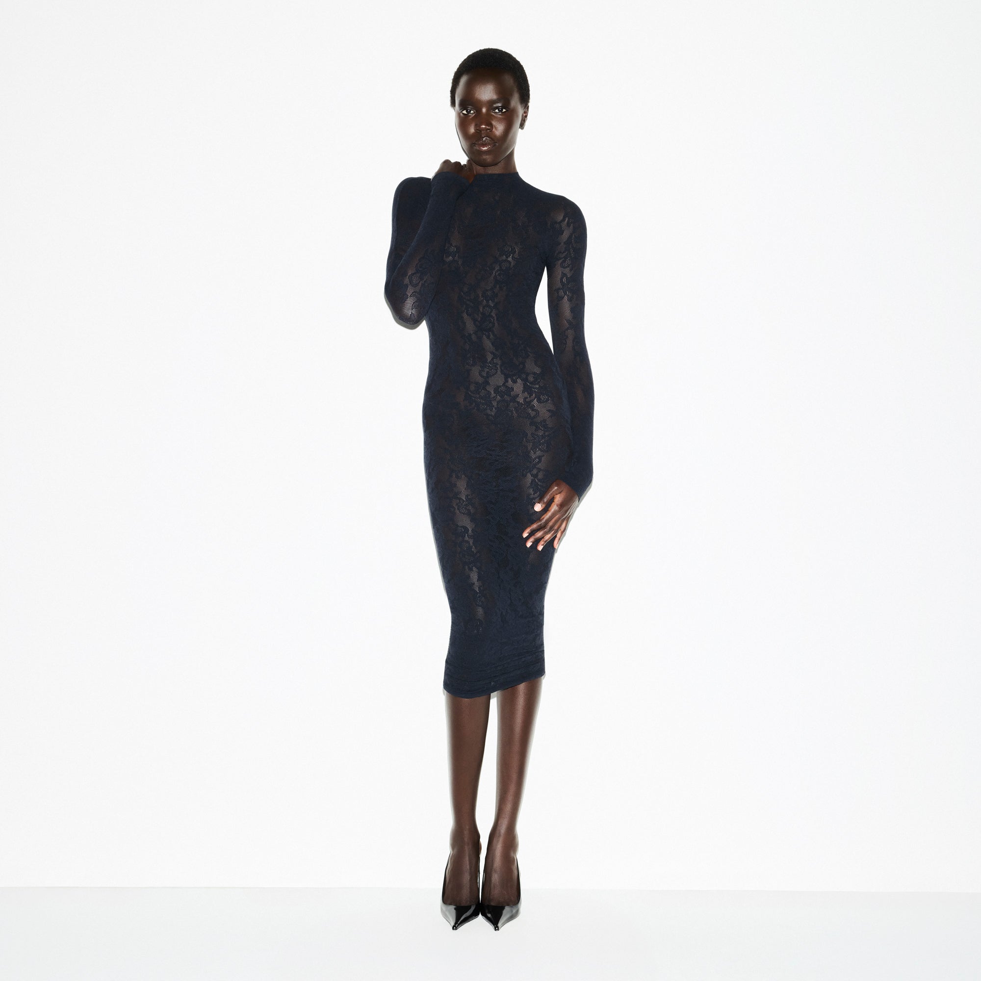 MOCK NECK LONG DRESS - Image 3