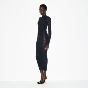MOCK NECK LONG DRESS