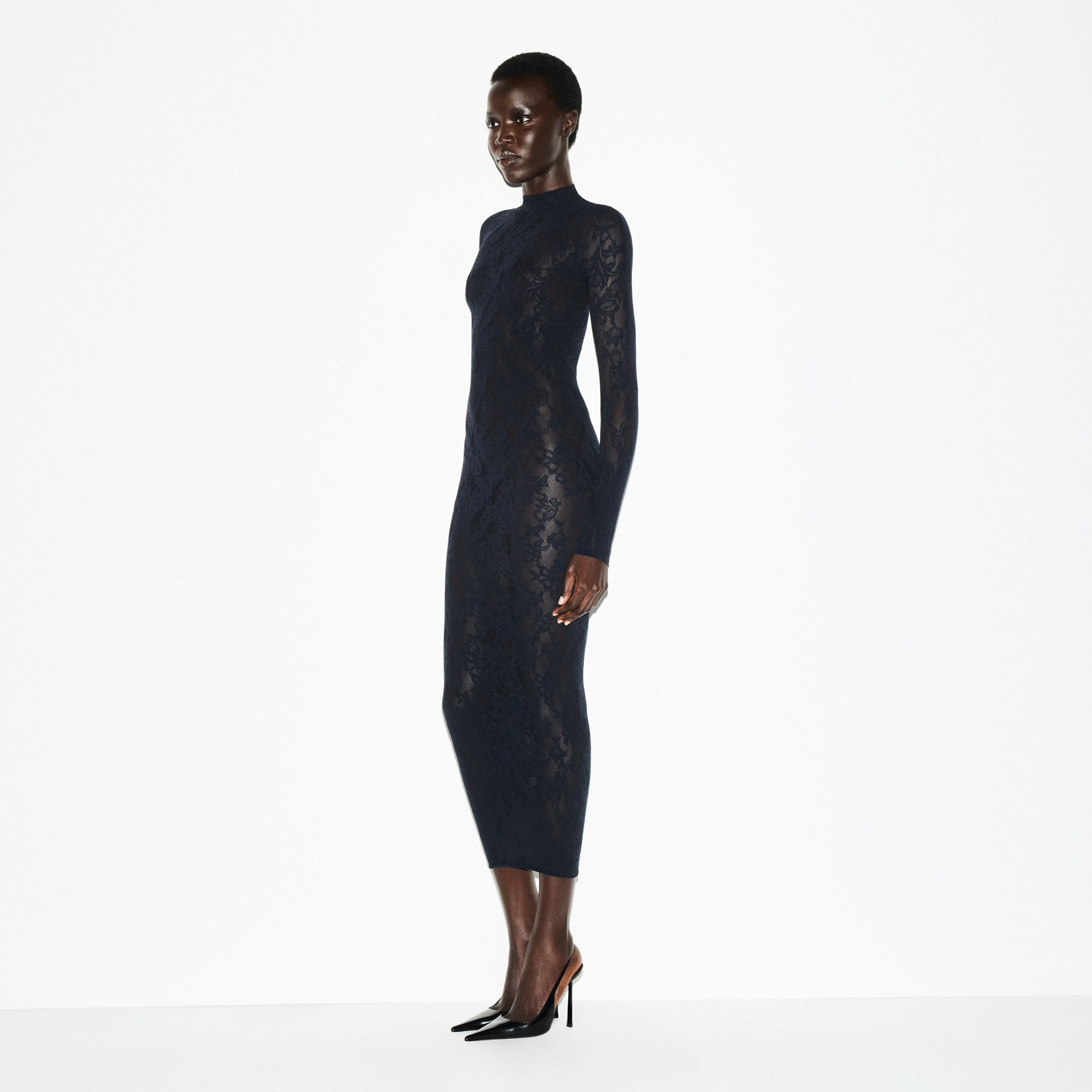 MOCK NECK LONG DRESS