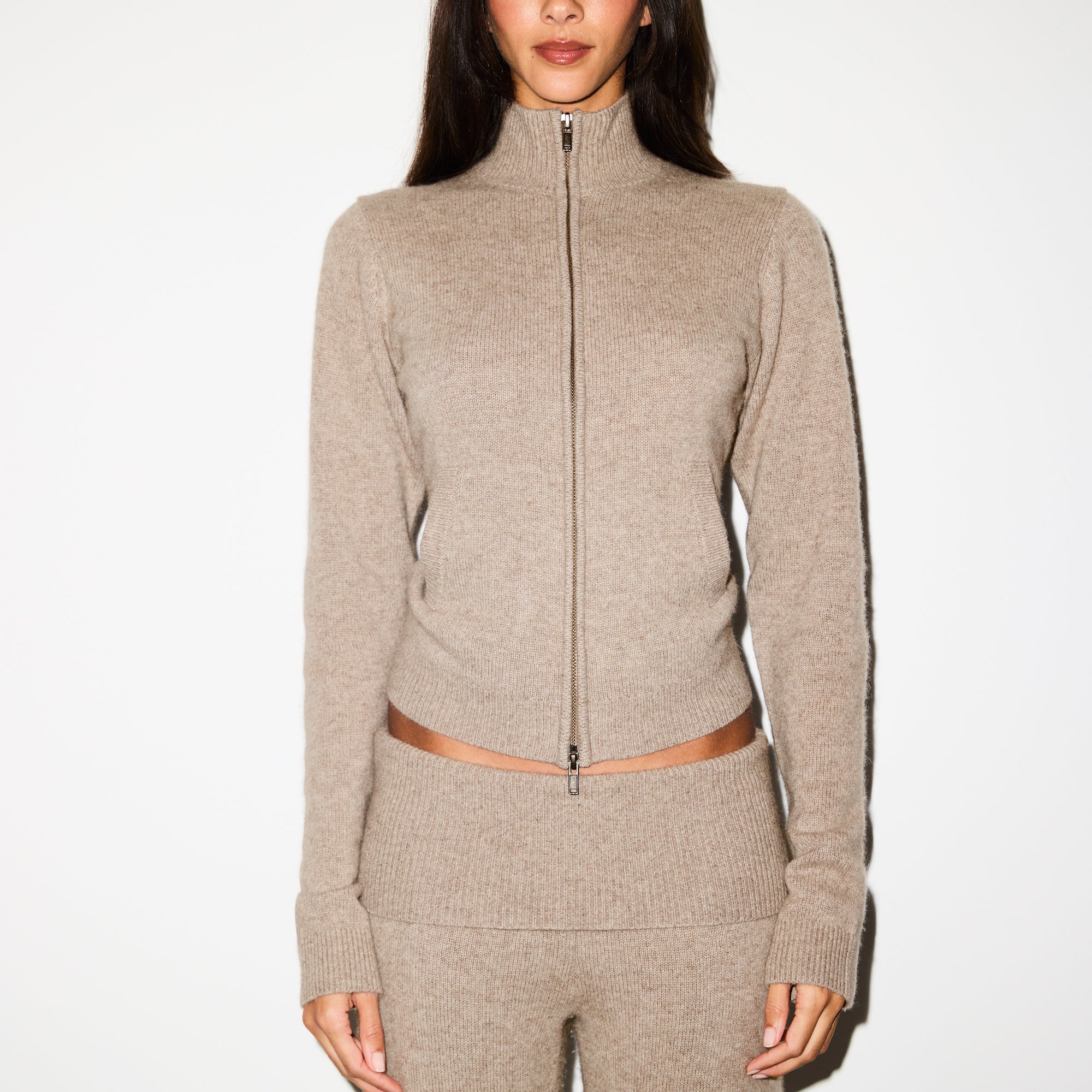 ZIP UP MOCK NECK SWEATER - Image 4