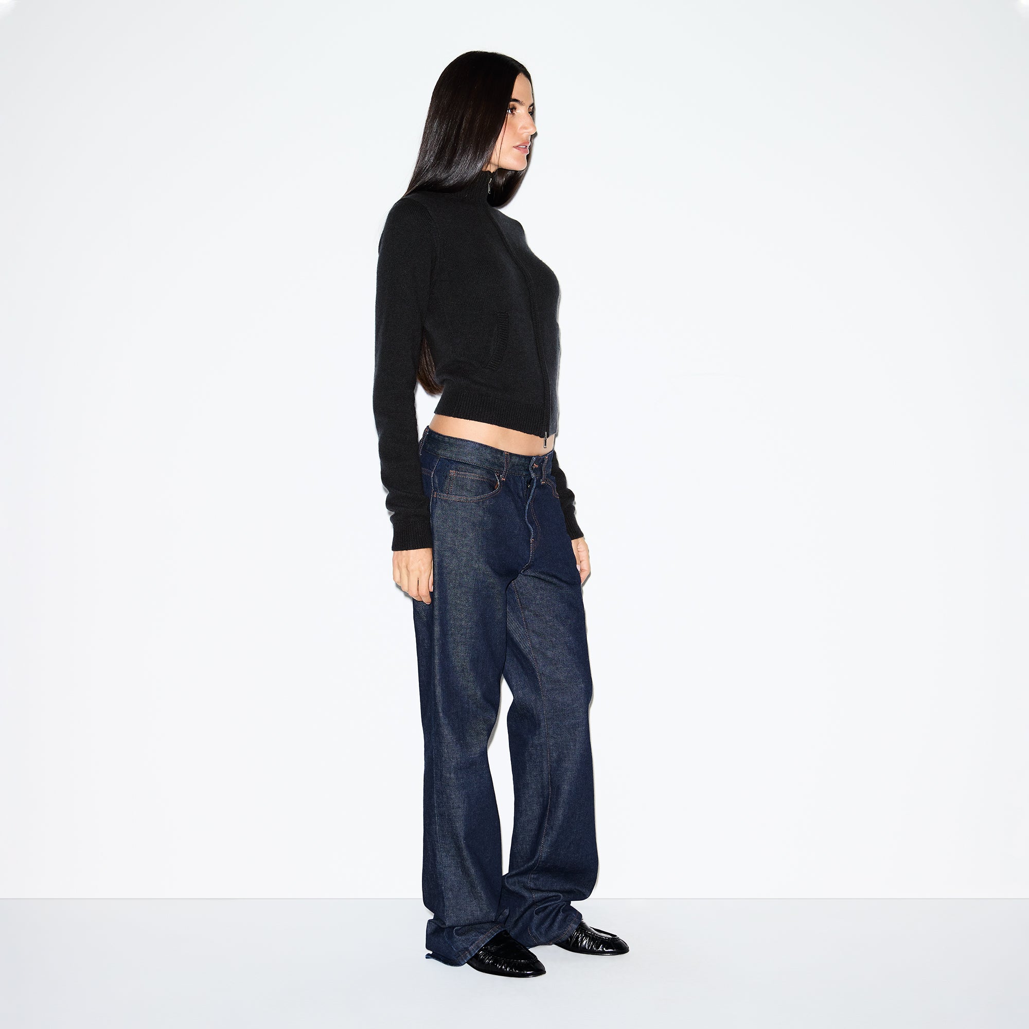 ZIP UP MOCK NECK SWEATER - Image 3