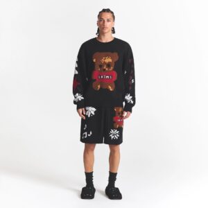 COTTON KNIT MENS INTARSIA SWEATER