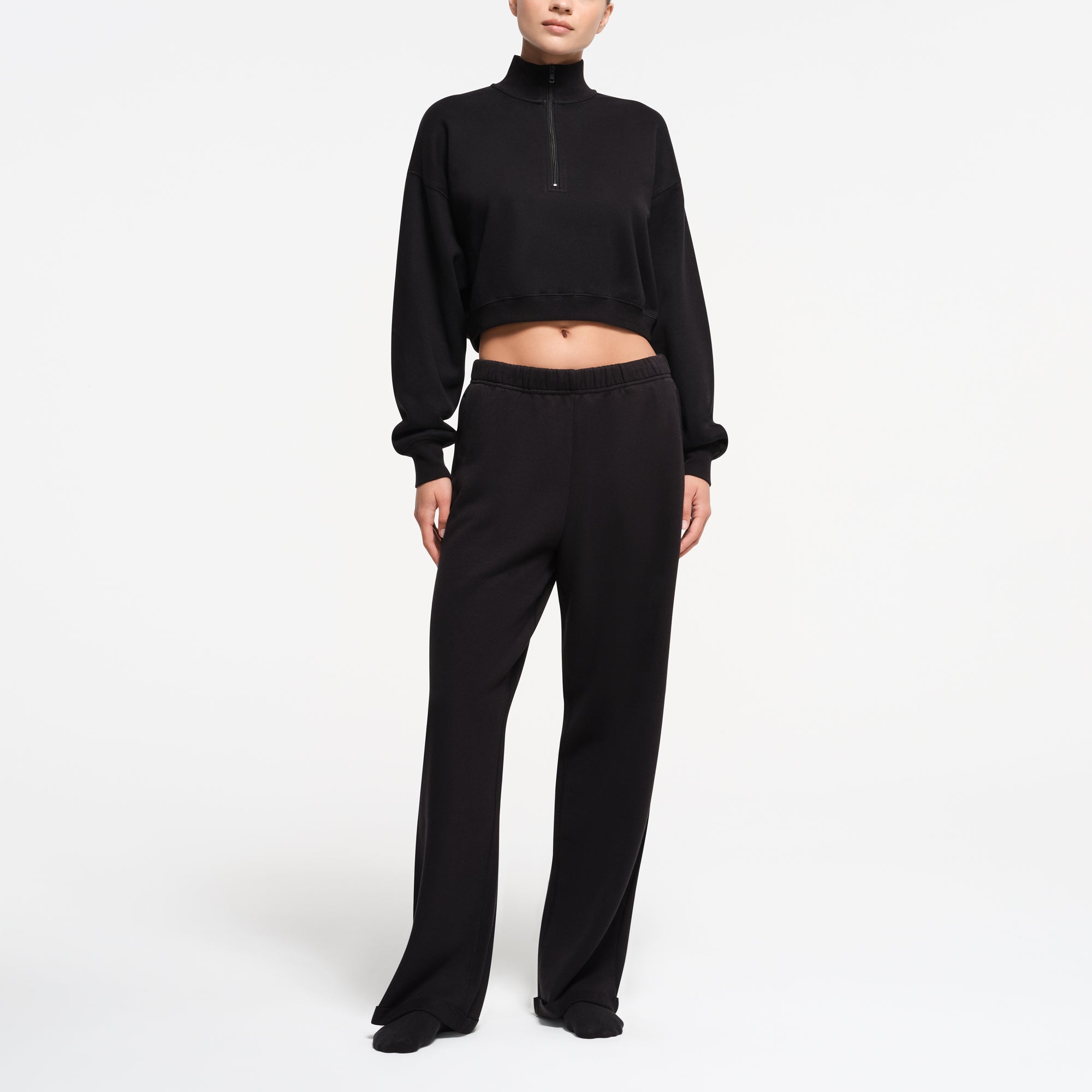 CROPPED HALF ZIP PULLOVER