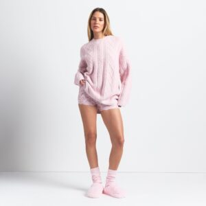 OVERSIZED CABLEKNIT CREWNECK PULLOVER