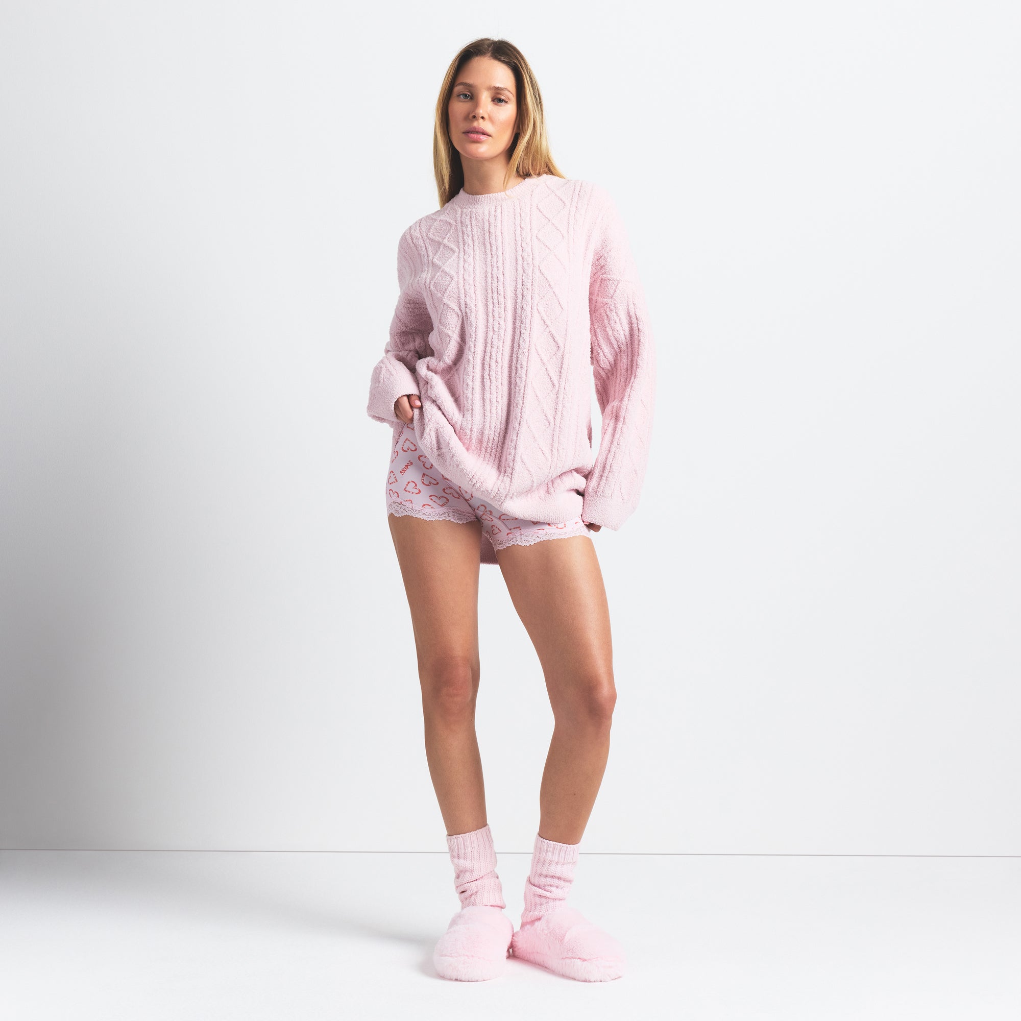 OVERSIZED CABLEKNIT CREWNECK PULLOVER