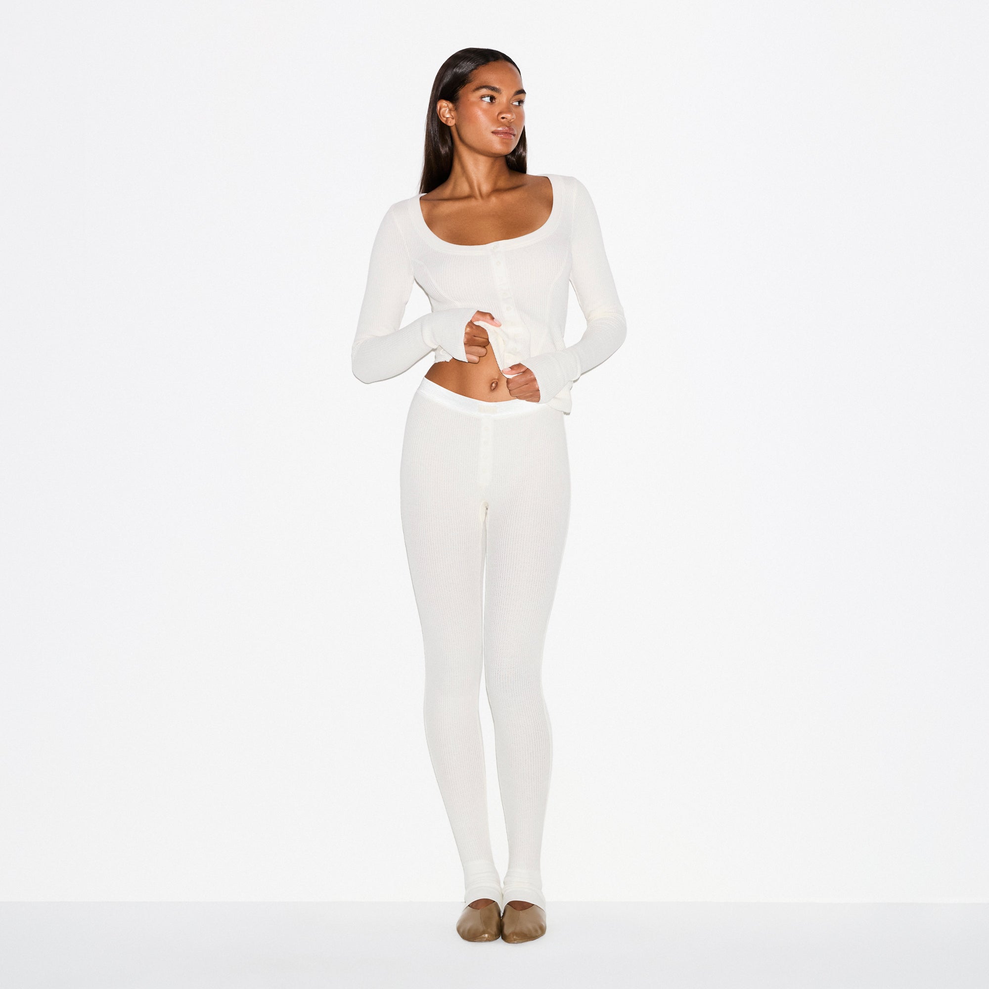 BUTTON FRONT LEGGING