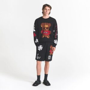 COTTON KNIT MENS INTARSIA SHORT