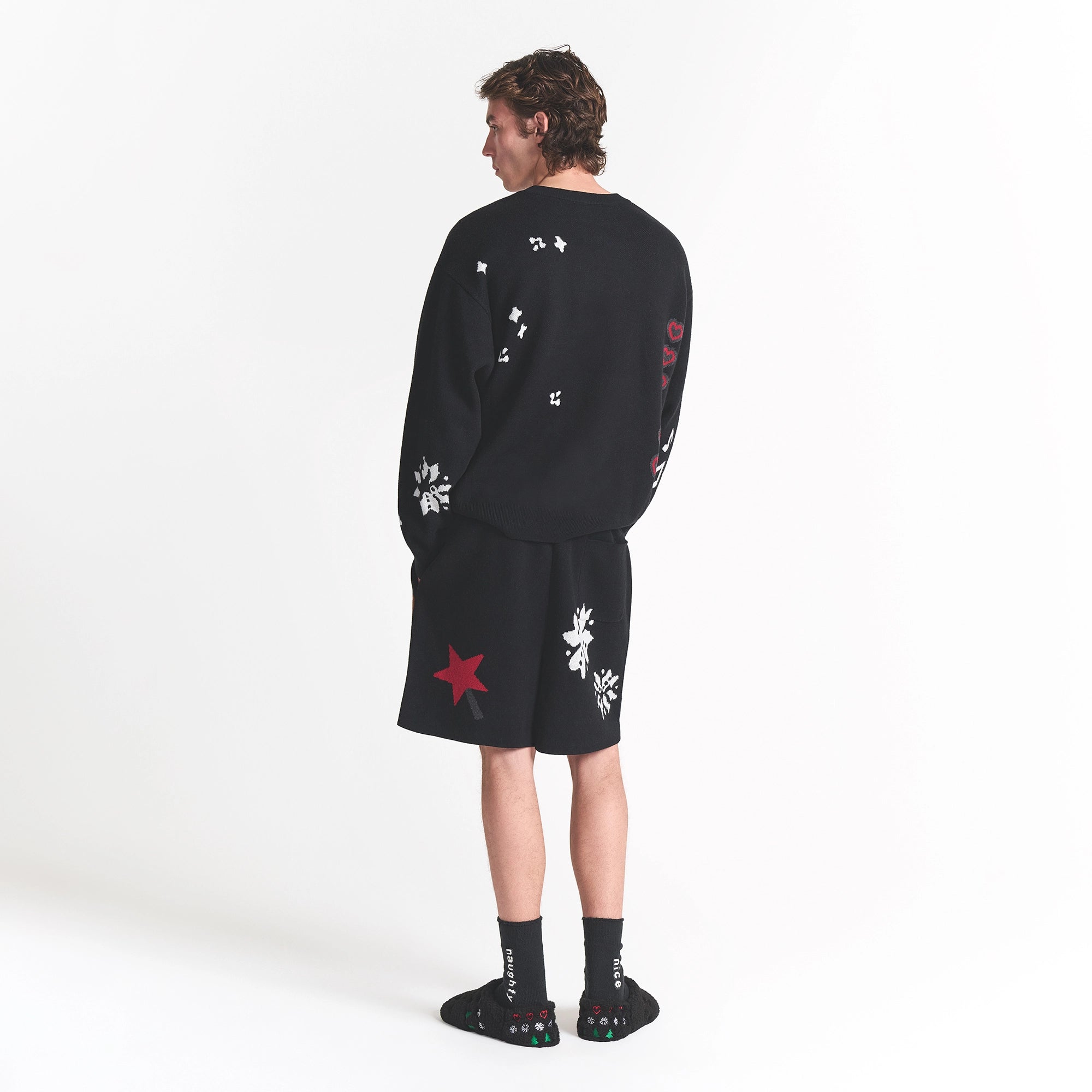 COTTON KNIT MENS INTARSIA SHORT - Image 3