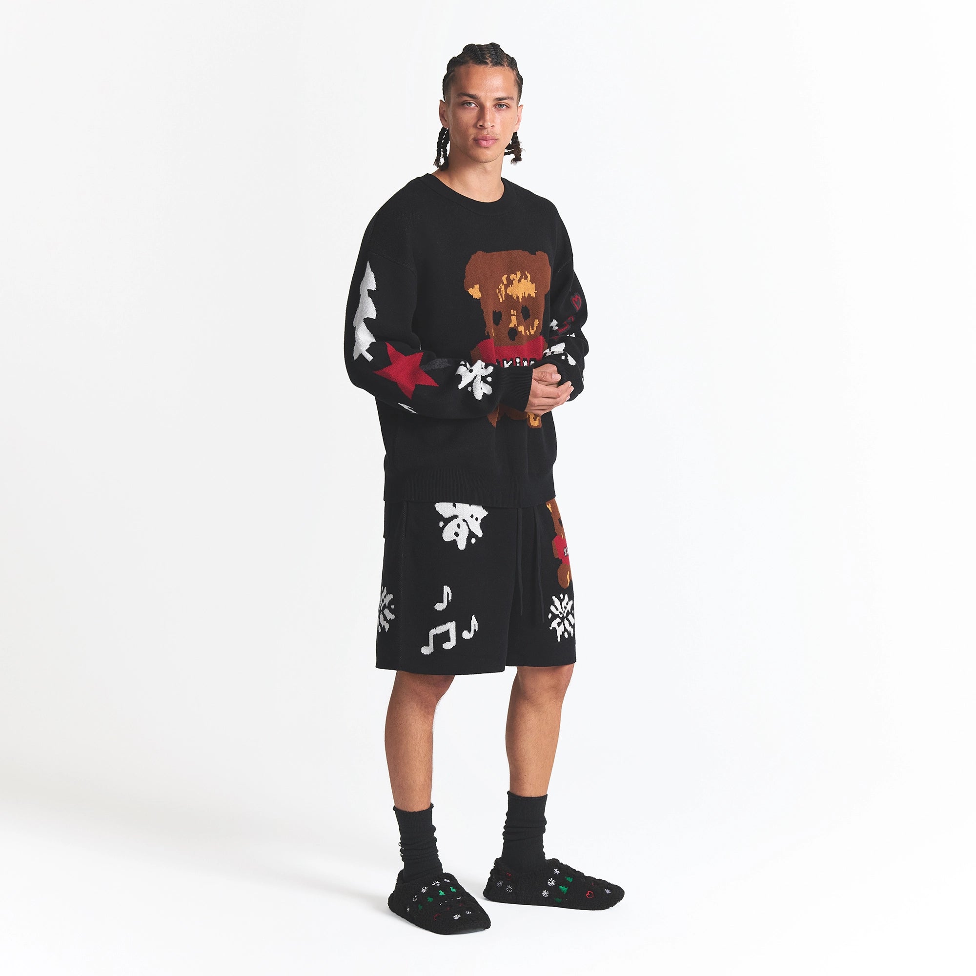 COTTON KNIT MENS INTARSIA SHORT - Image 5