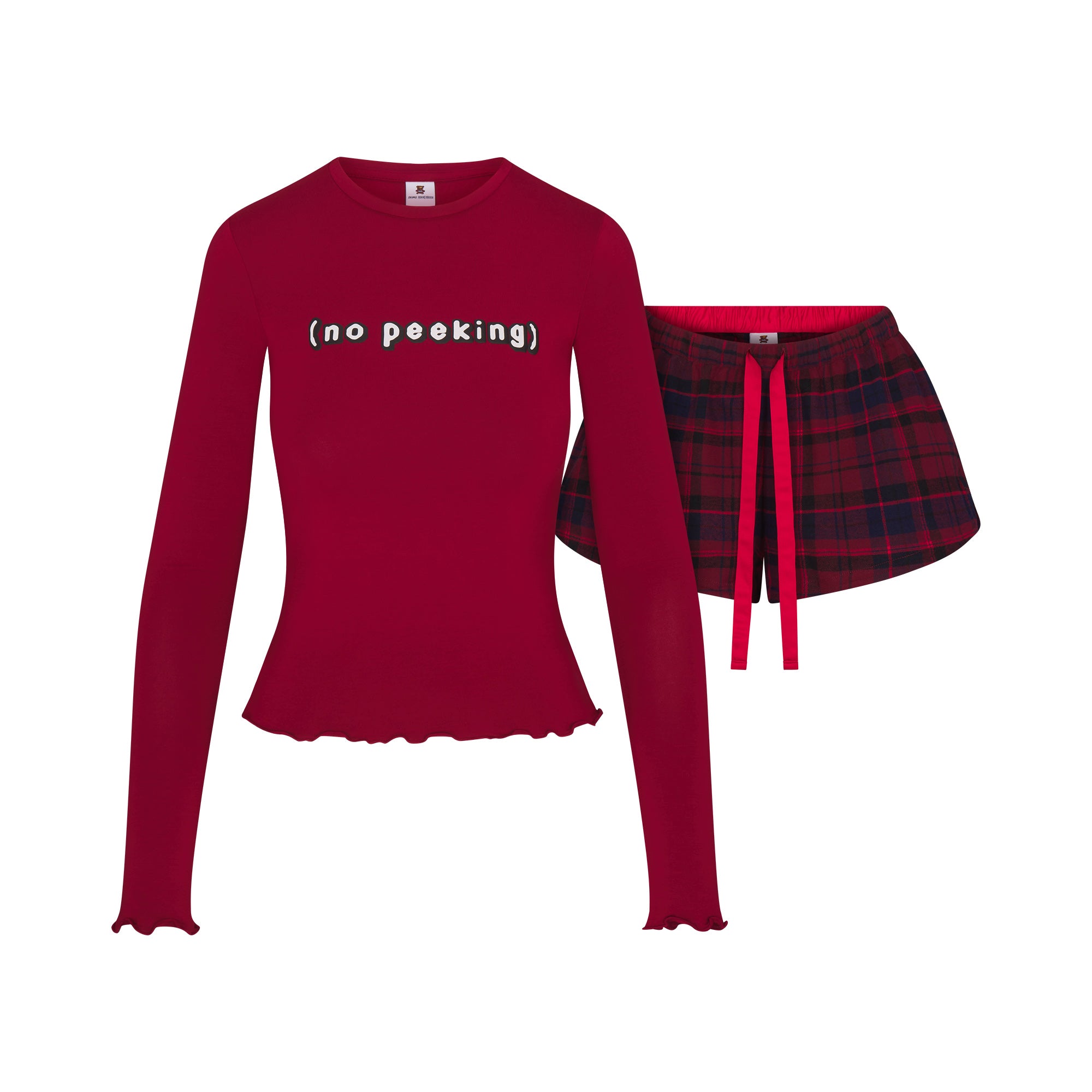 SKIMS SLEEP FLANNEL SHORT SET - Image 10