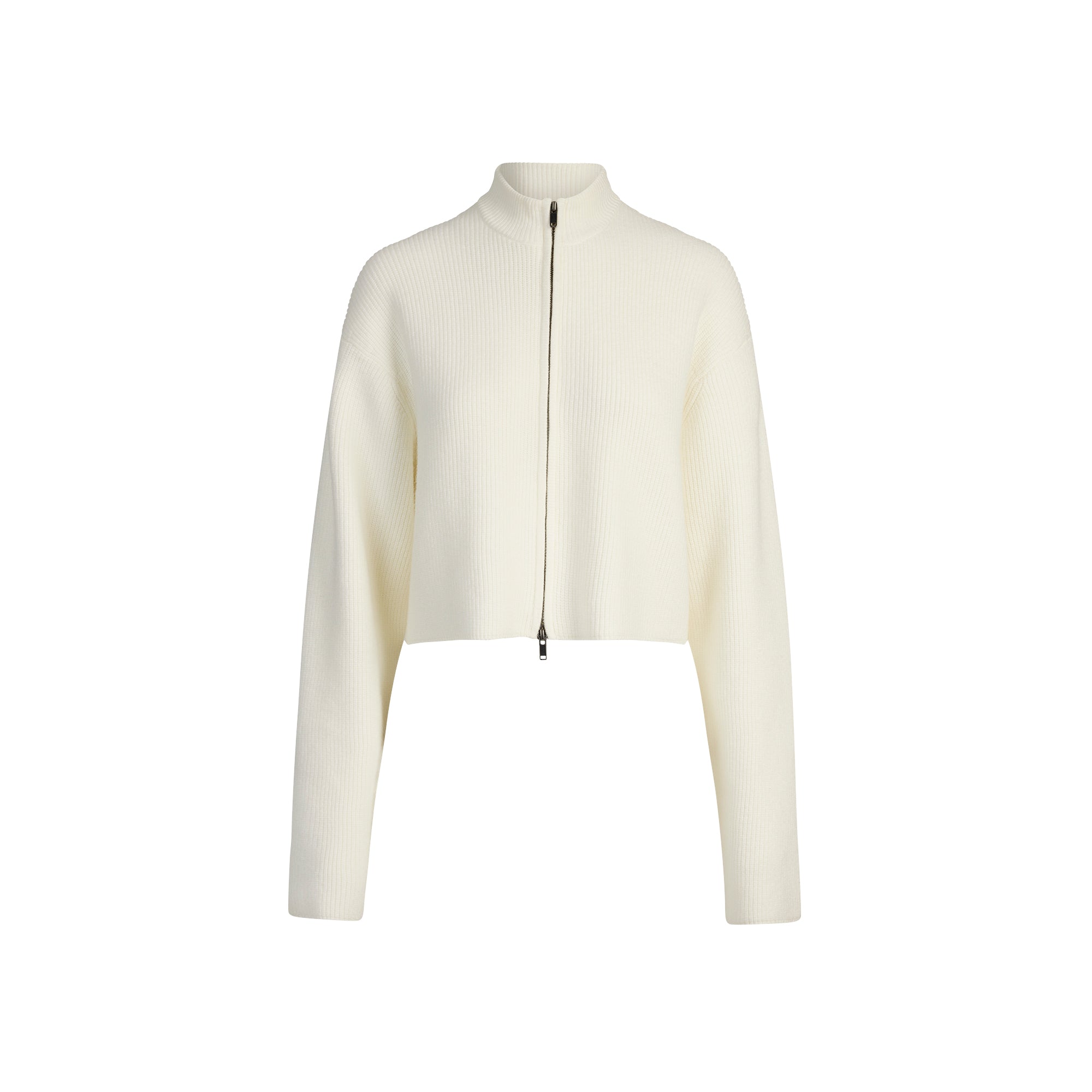 RIBBED MOCK NECK ZIP UP - Image 8