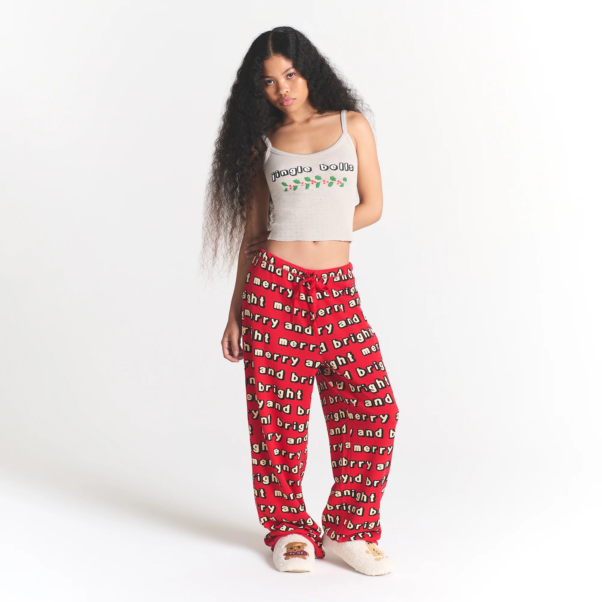 HEAVY POINTELLE AND WAFFLE SLEEP SET