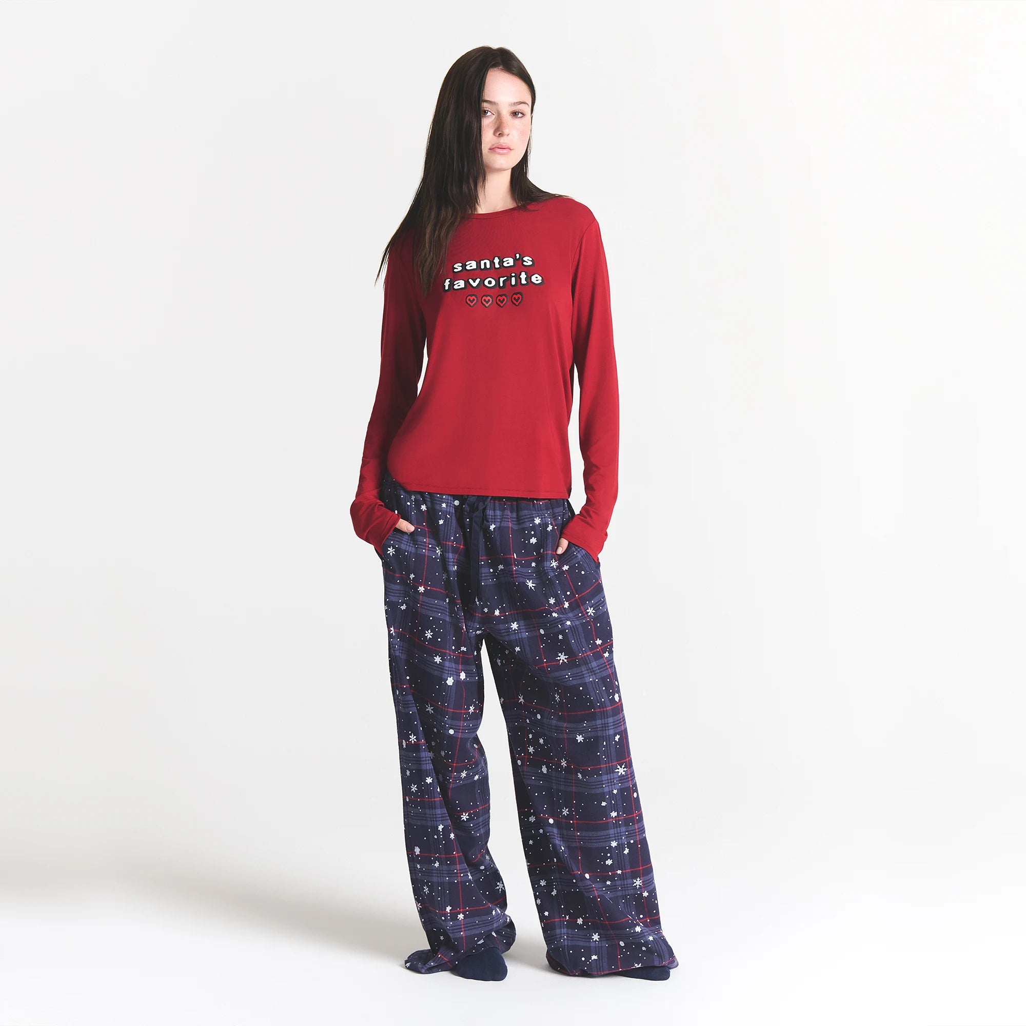 SKIMS SLEEP FLANNEL PANT SET - Image 4