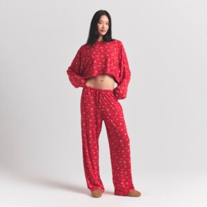 CROPPED LONG SLEEVE AND PANT SET