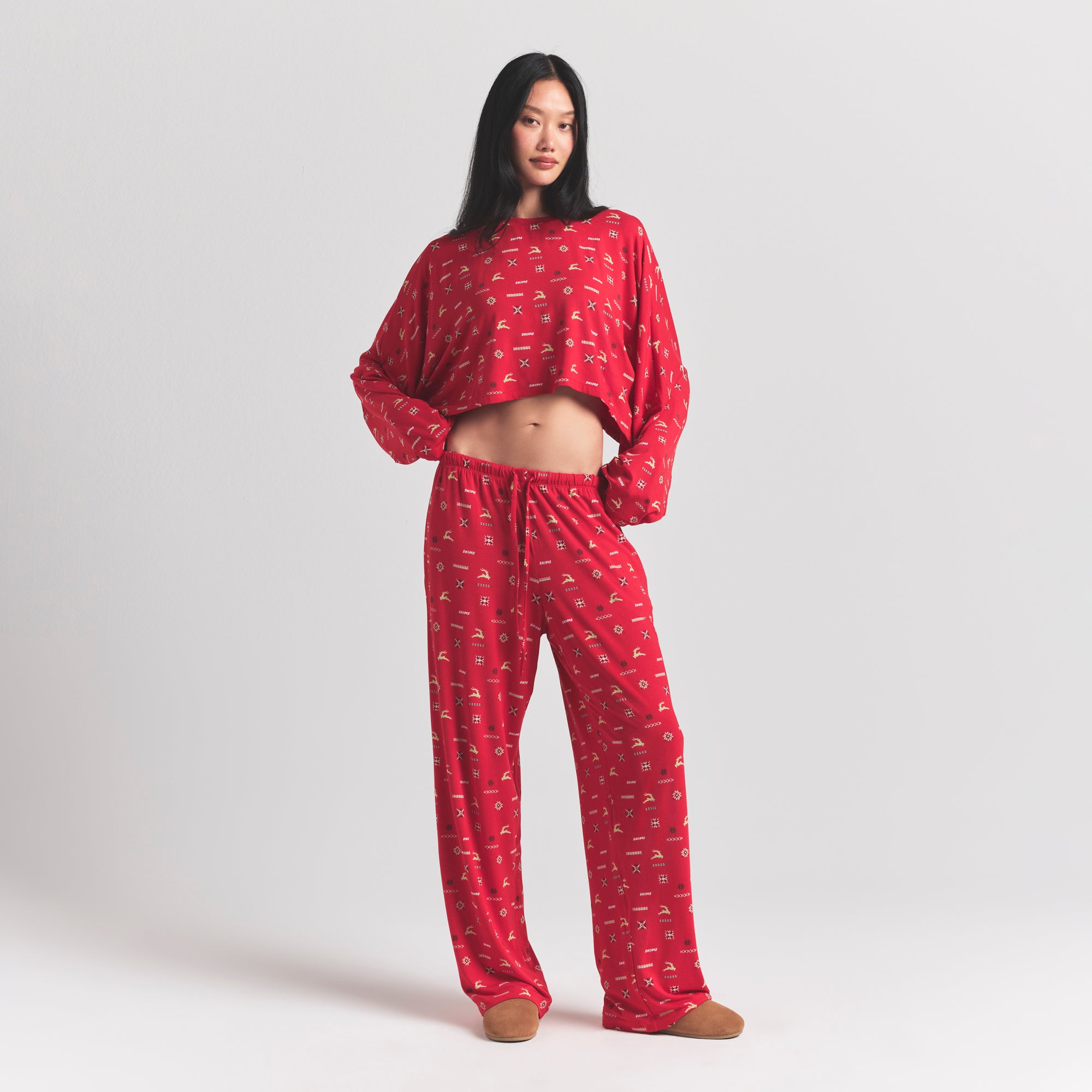 CROPPED LONG SLEEVE AND PANT SET