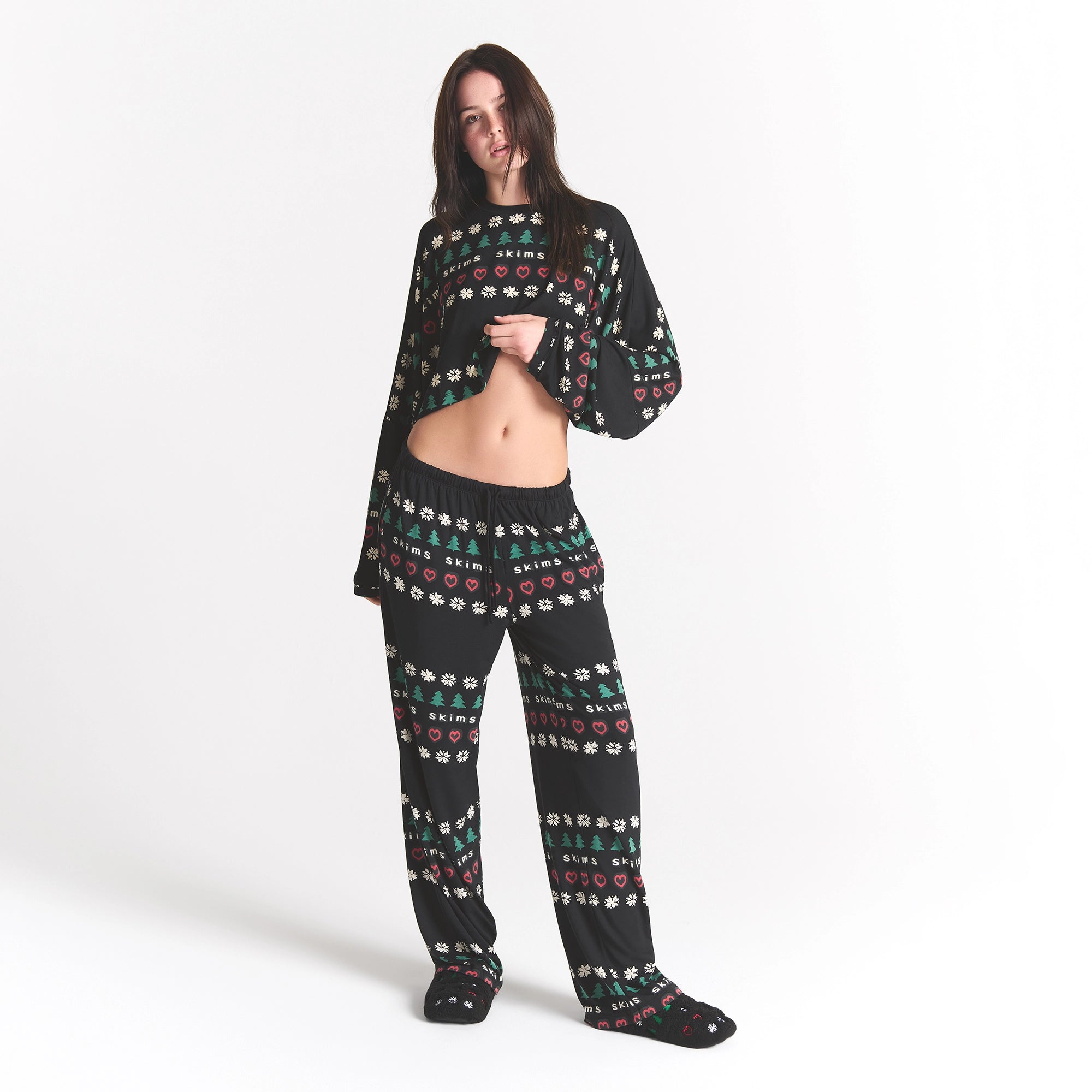SKIMS SLEEP CROPPED LONG SLEEVE AND PANT SET - Image 5