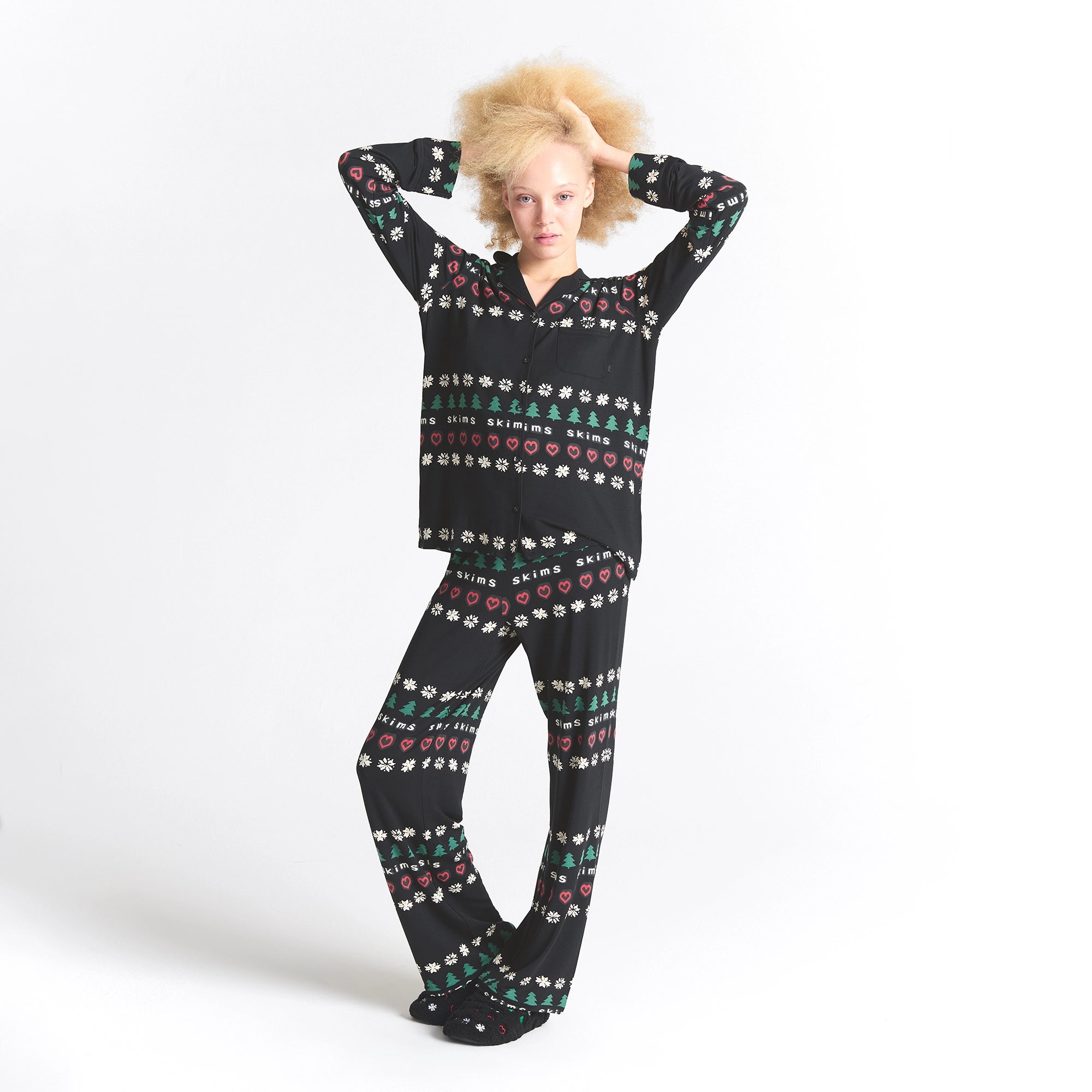 SKIMS SLEEP LONG SLEEVE BUTTON UP SET - Image 5