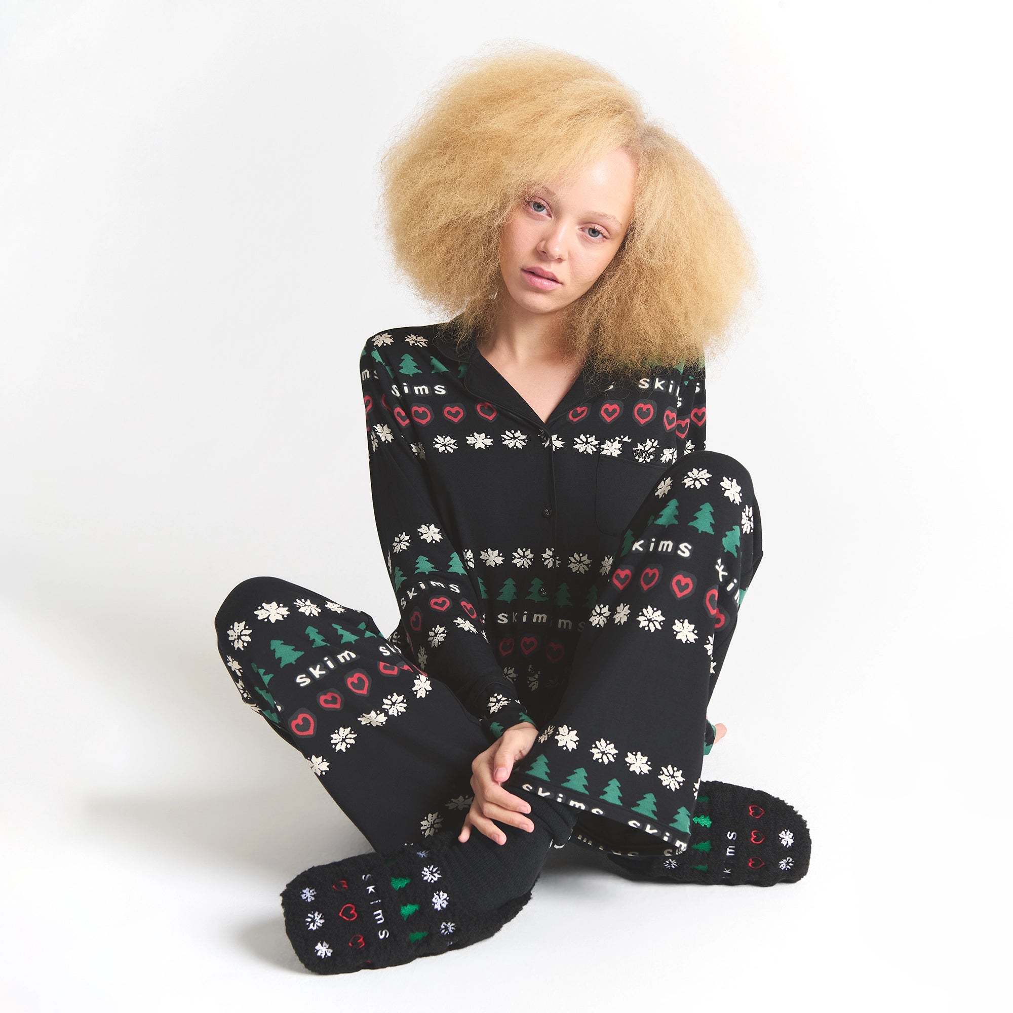 SKIMS SLEEP LONG SLEEVE BUTTON UP SET - Image 4