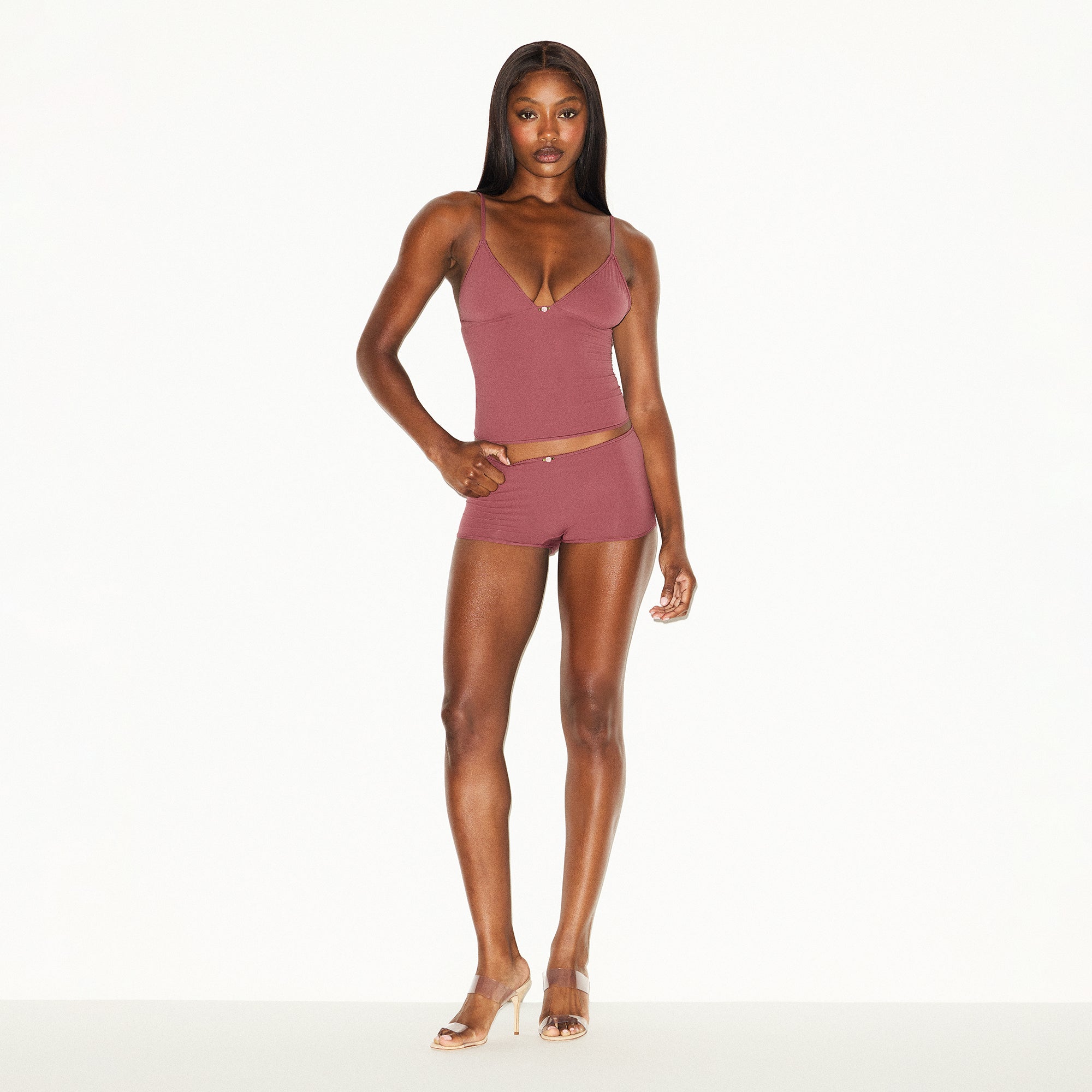 PICOT CAMI AND BOY SHORT SET