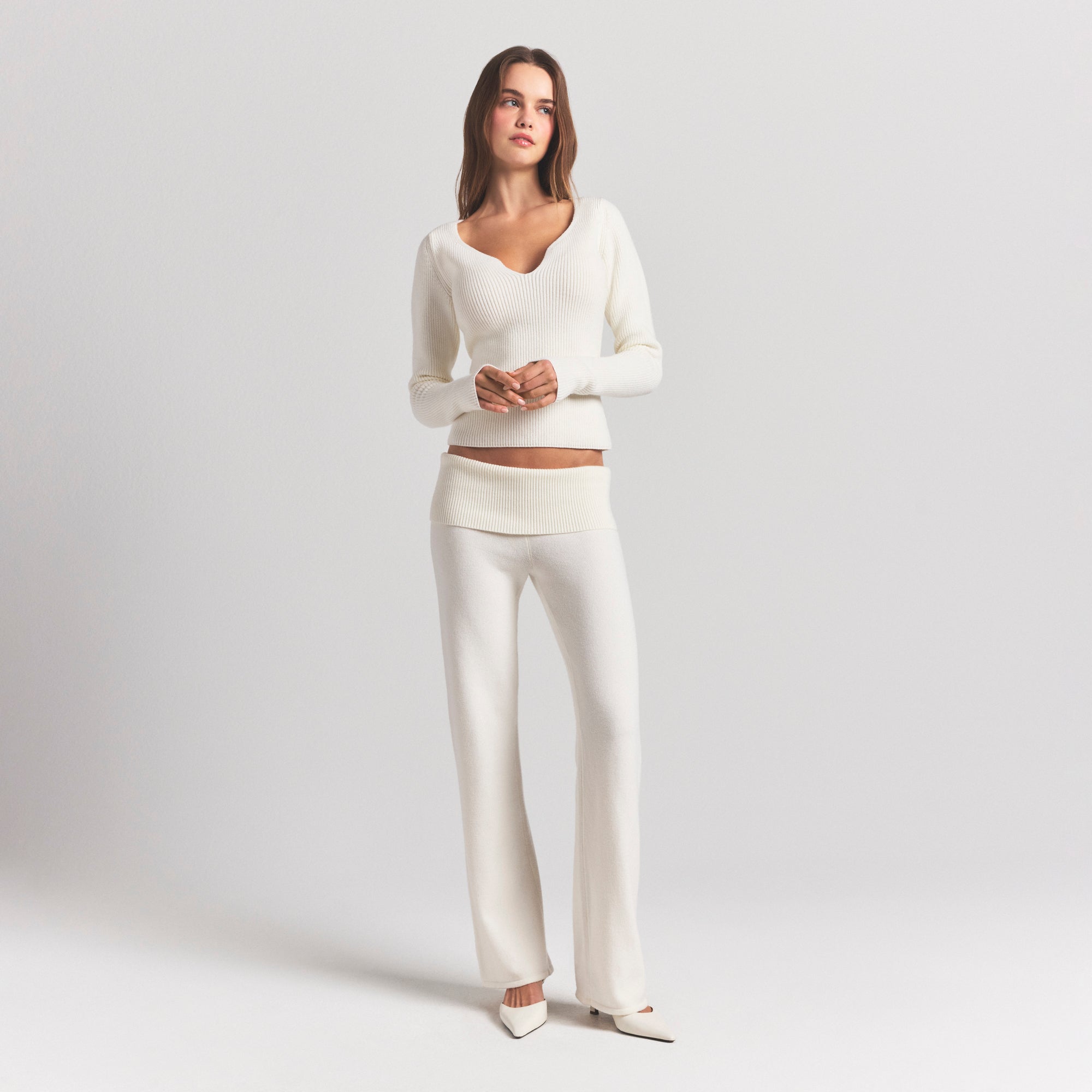 RIBBED LONG SLEEVE TOP
