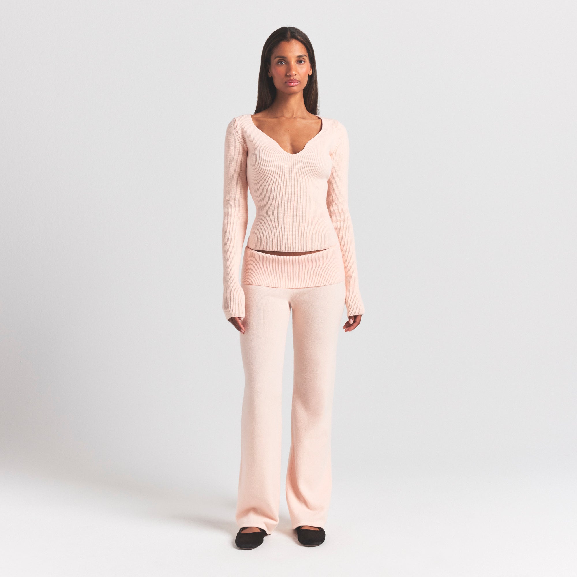 RIBBED LONG SLEEVE TOP