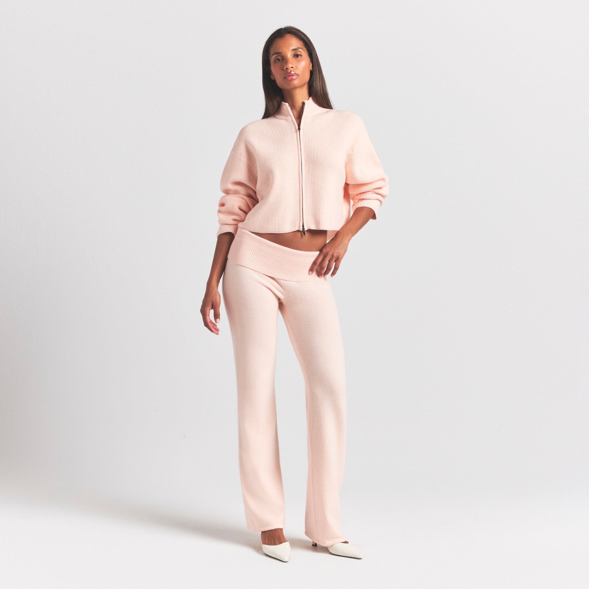 RIBBED MOCK NECK ZIP UP - Image 5