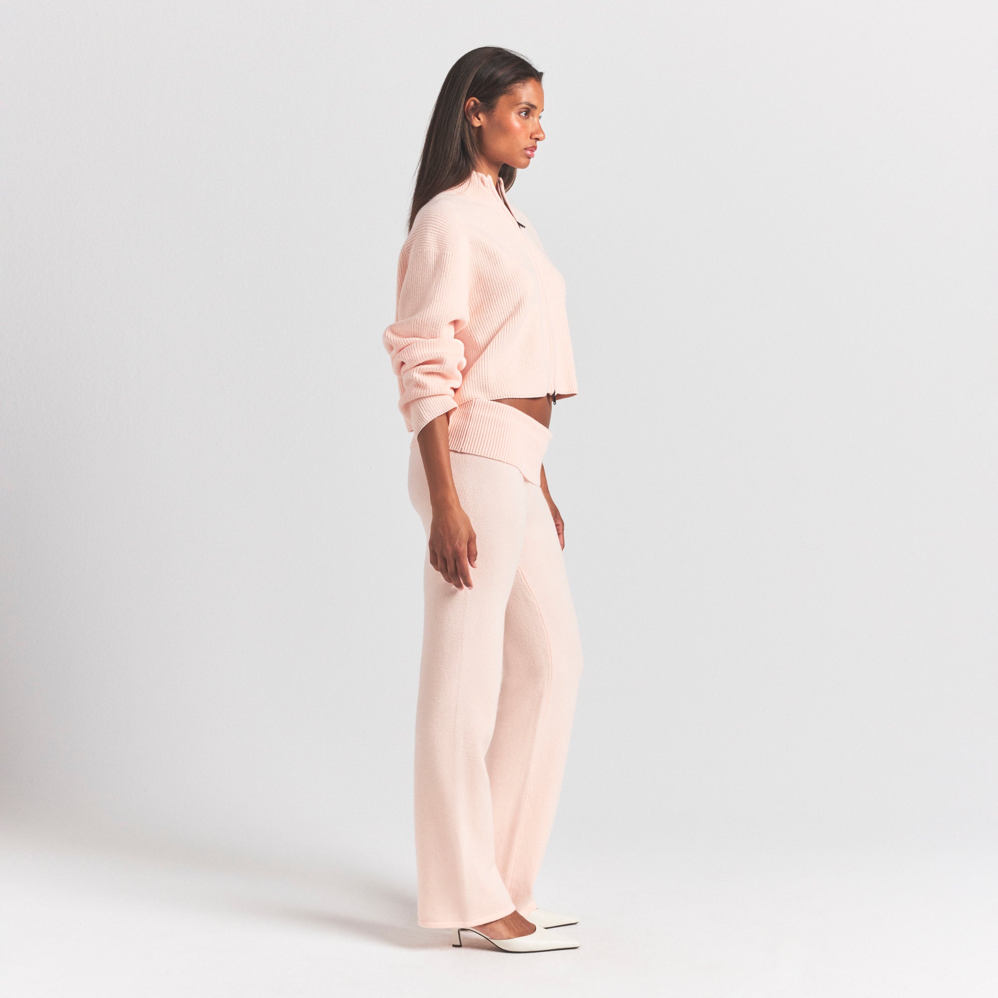RIBBED MOCK NECK ZIP UP - Image 3
