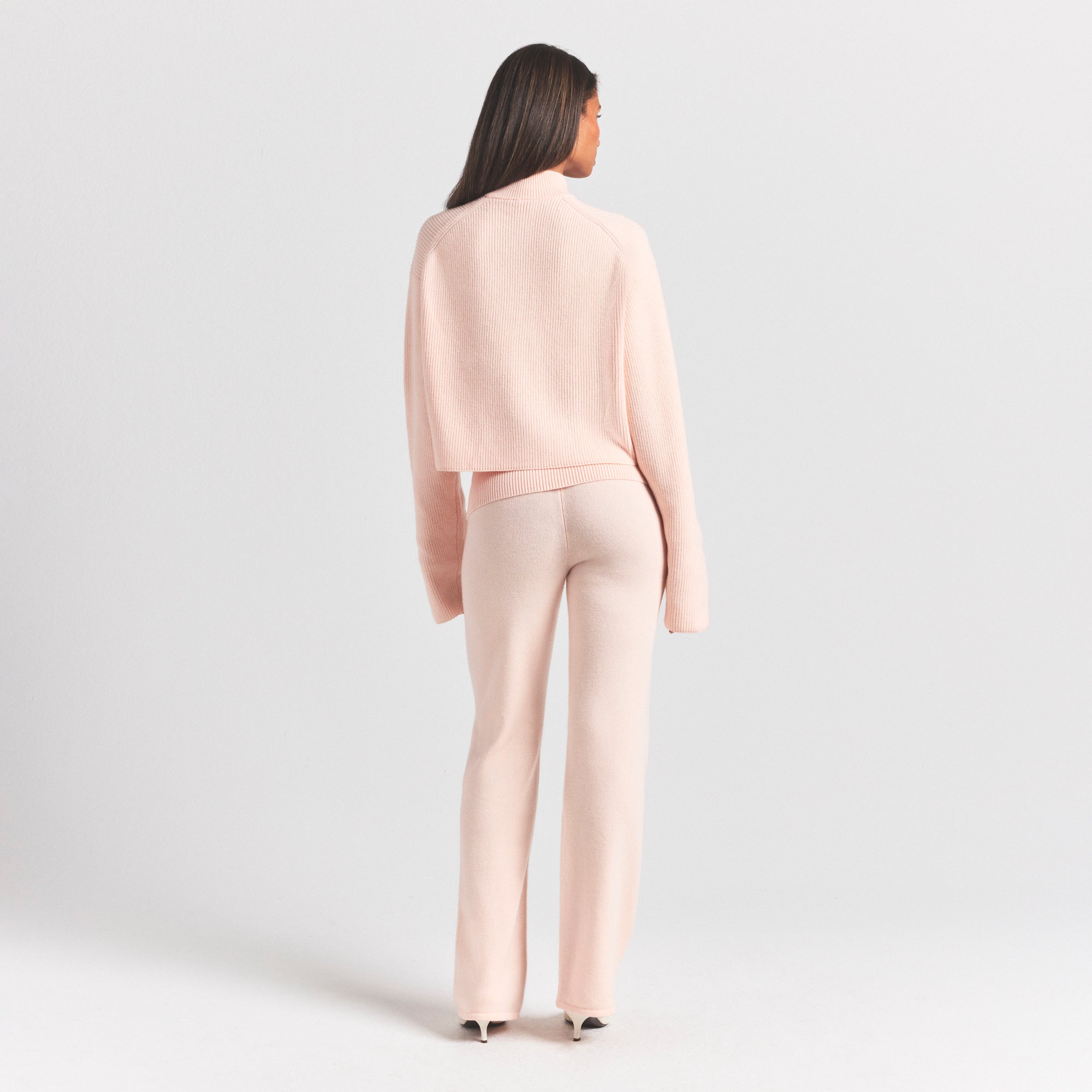 RIBBED MOCK NECK ZIP UP - Image 4