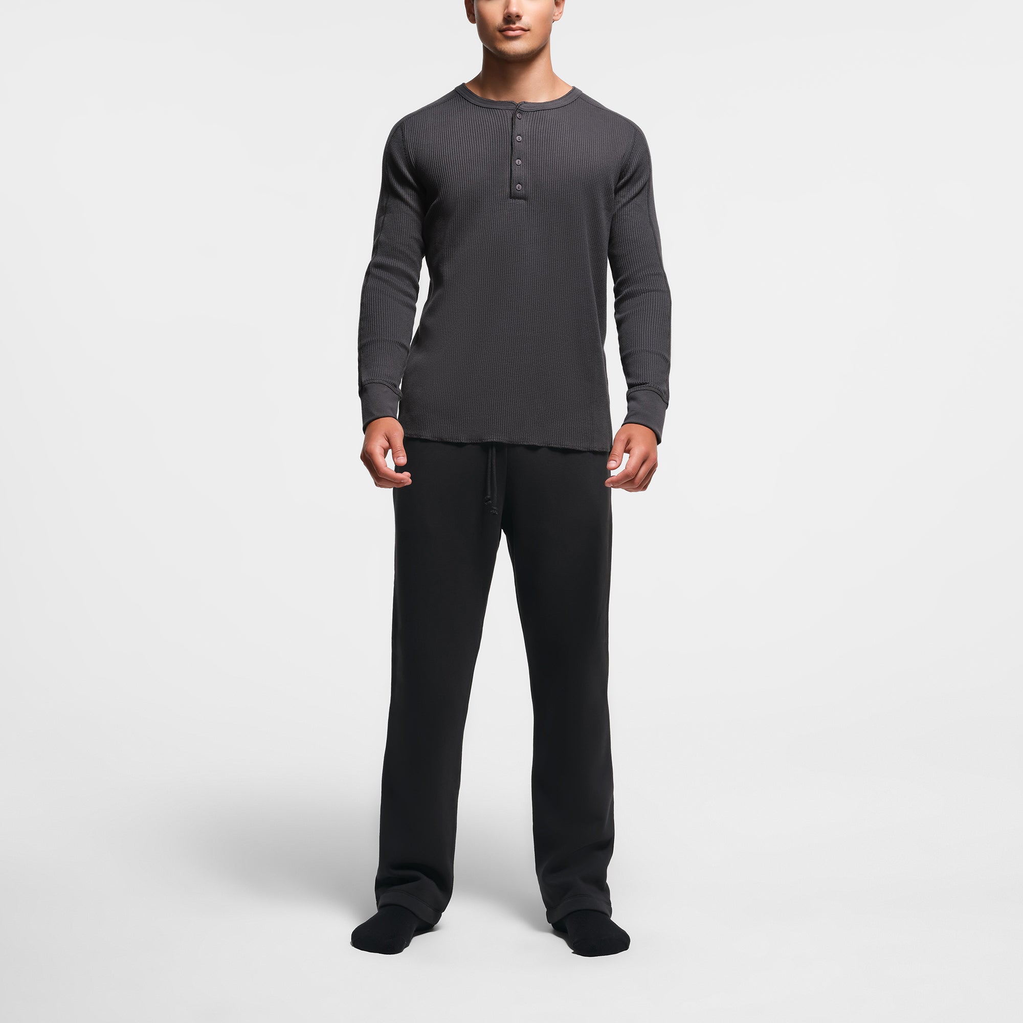MENS SLIM LONG SLEEVE HENLEY