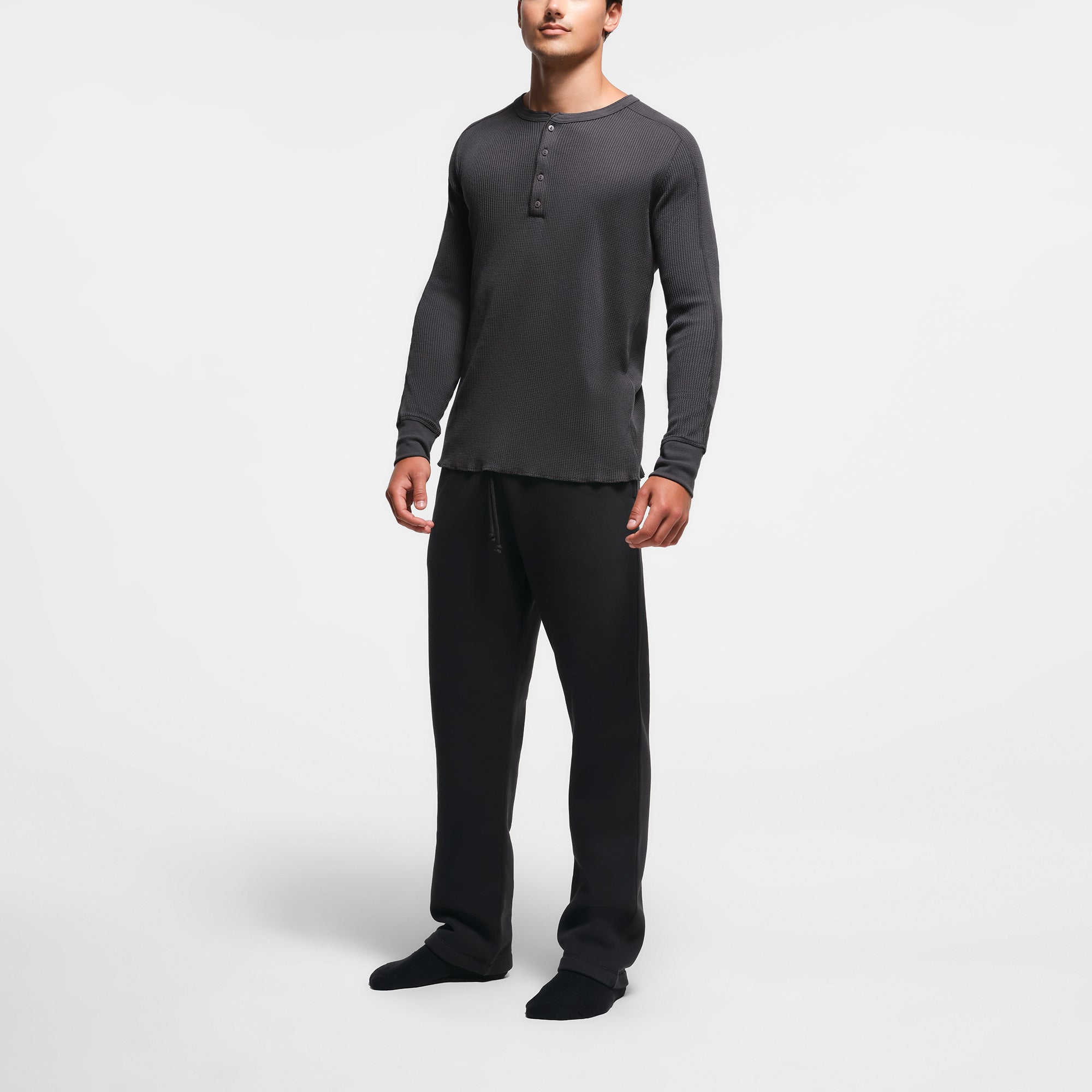 MENS SLIM LONG SLEEVE HENLEY - Image 2