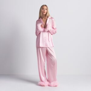 FEATHER TRIM LONG SET