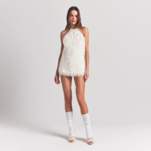KNIT HALTER MINI DRESS