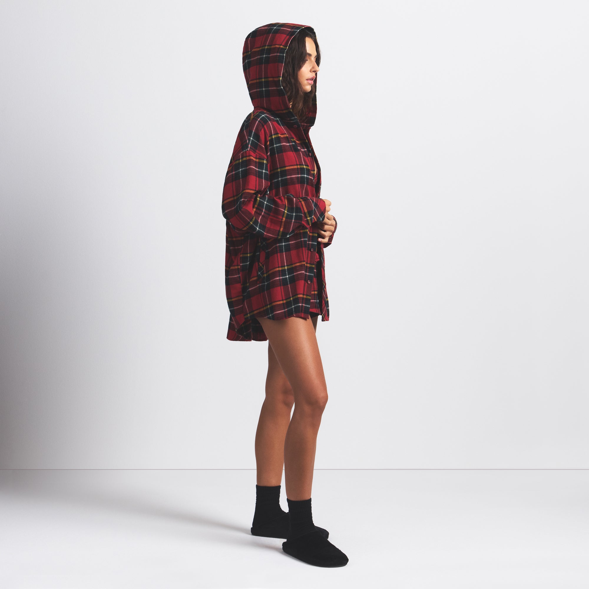 OVERSIZED HOODED BUTTON UP SHIRT - Image 3