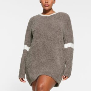 KNIT V NECK MINI DRESS
