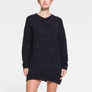 KNIT V NECK MINI DRESS