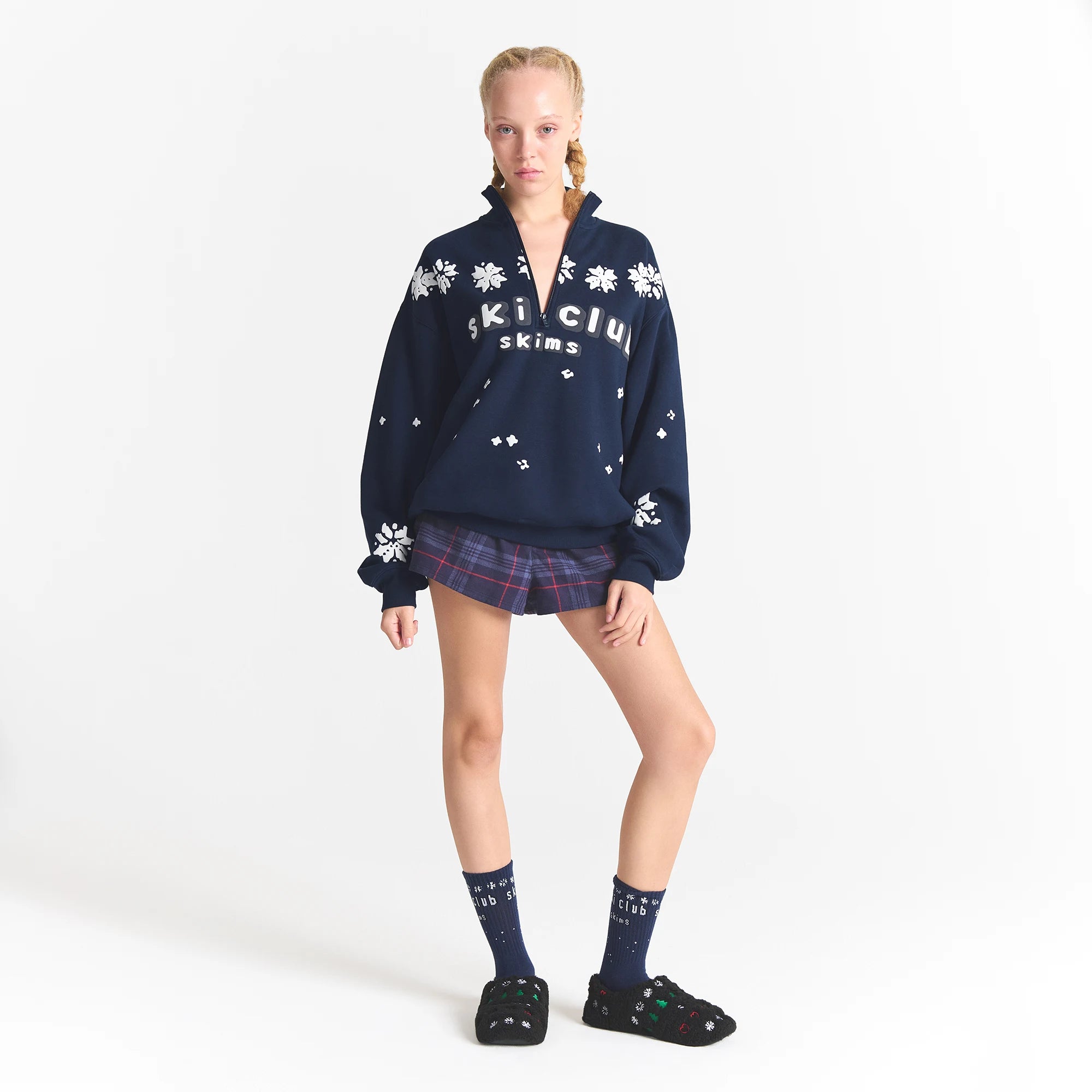 COTTON FLEECE OVERSIZED QUARTER ZIP - Image 5