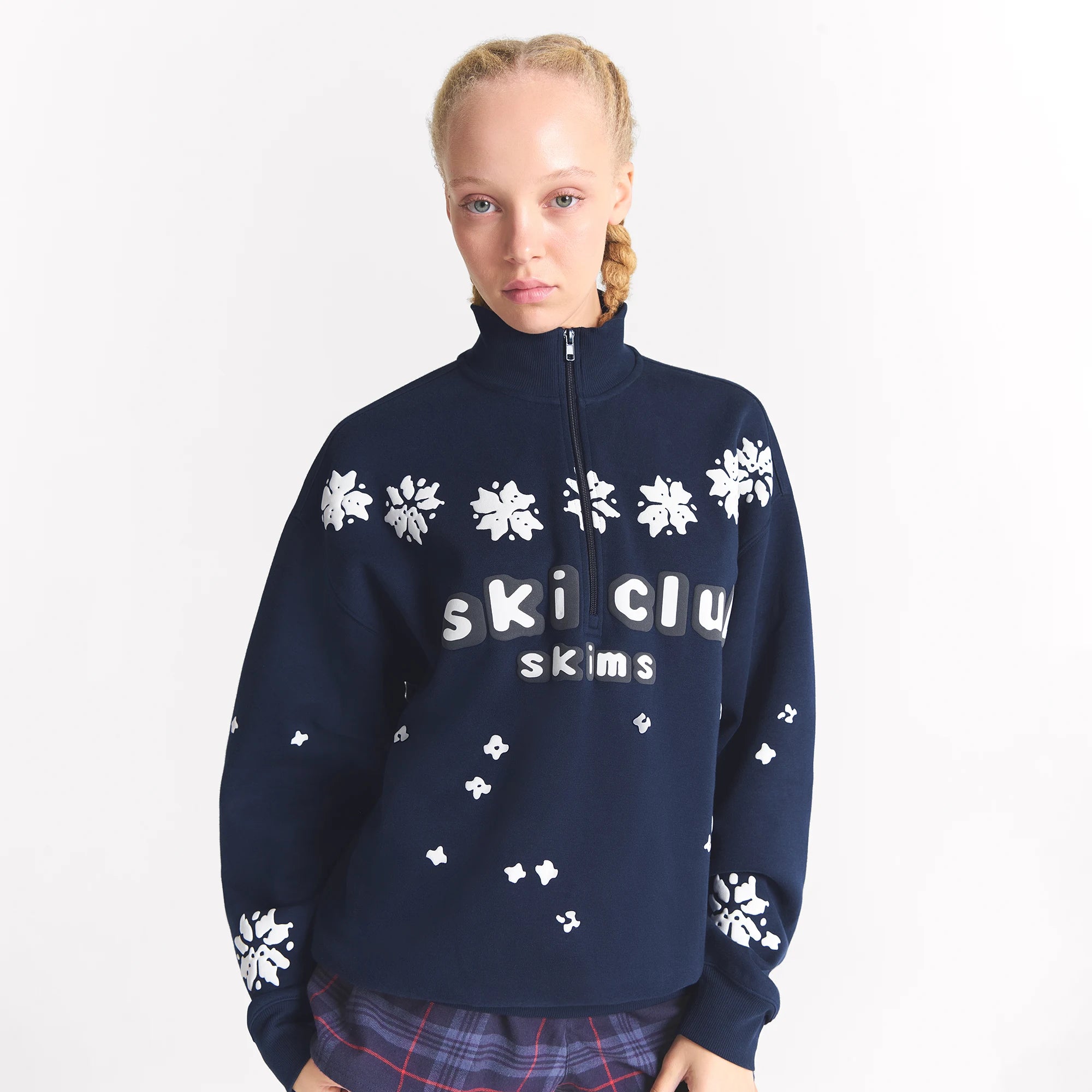 COTTON FLEECE OVERSIZED QUARTER ZIP - Image 6