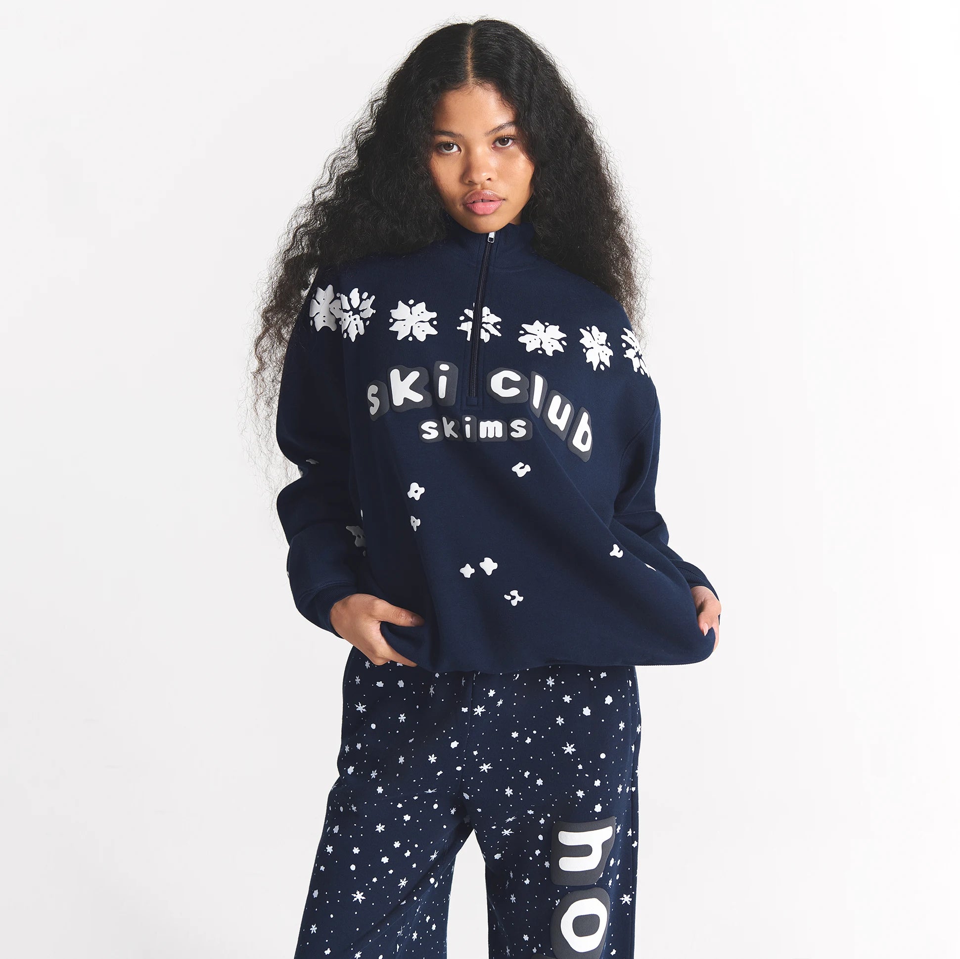 COTTON FLEECE OVERSIZED QUARTER ZIP - Image 2